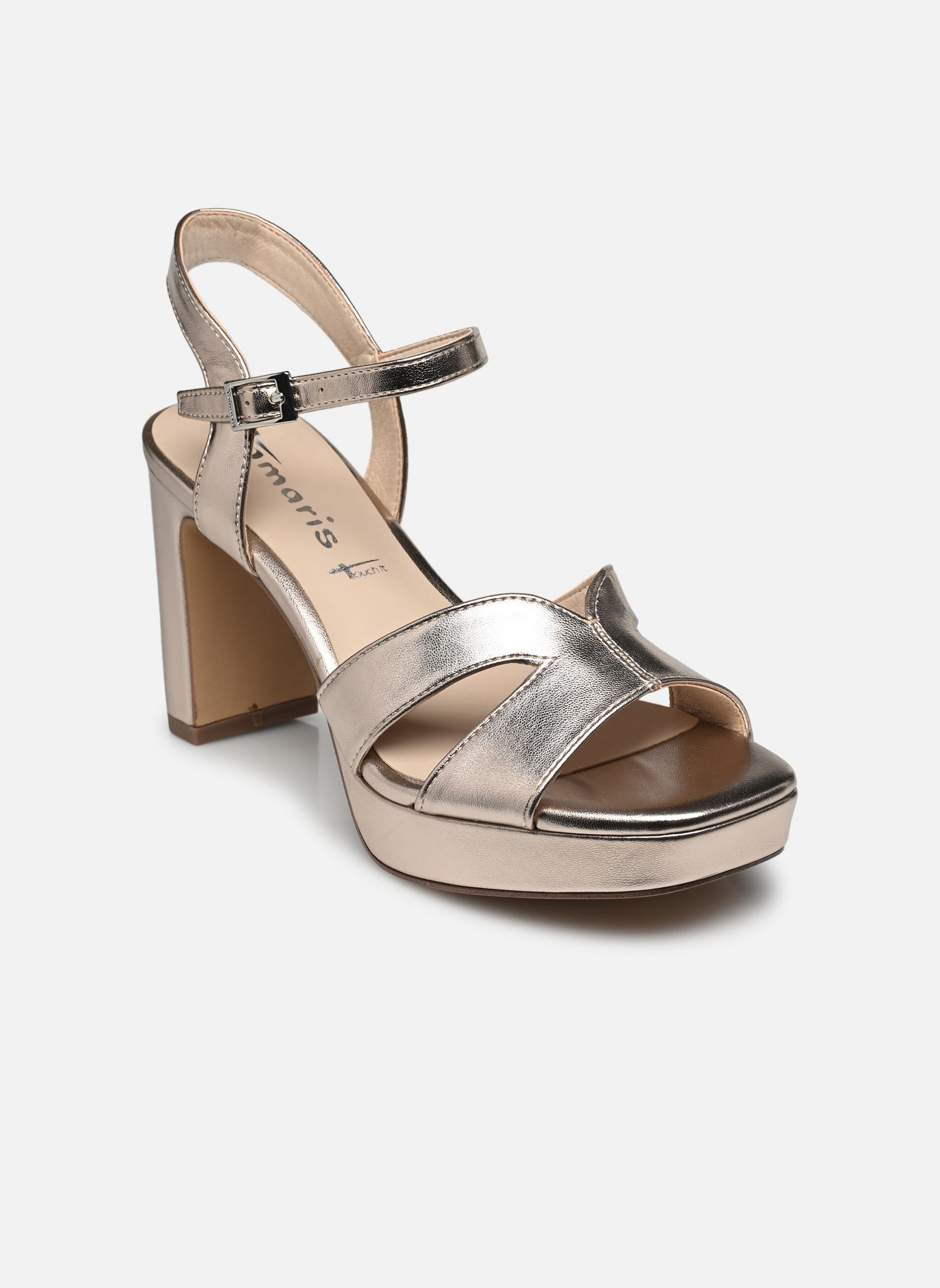 Tamaris Donna Sandali, Signora Sandali,TOUCHit,Scarpa Estiva,Sandalo Estivo,Comodo,Piatto,Black/Pewter,36 EU