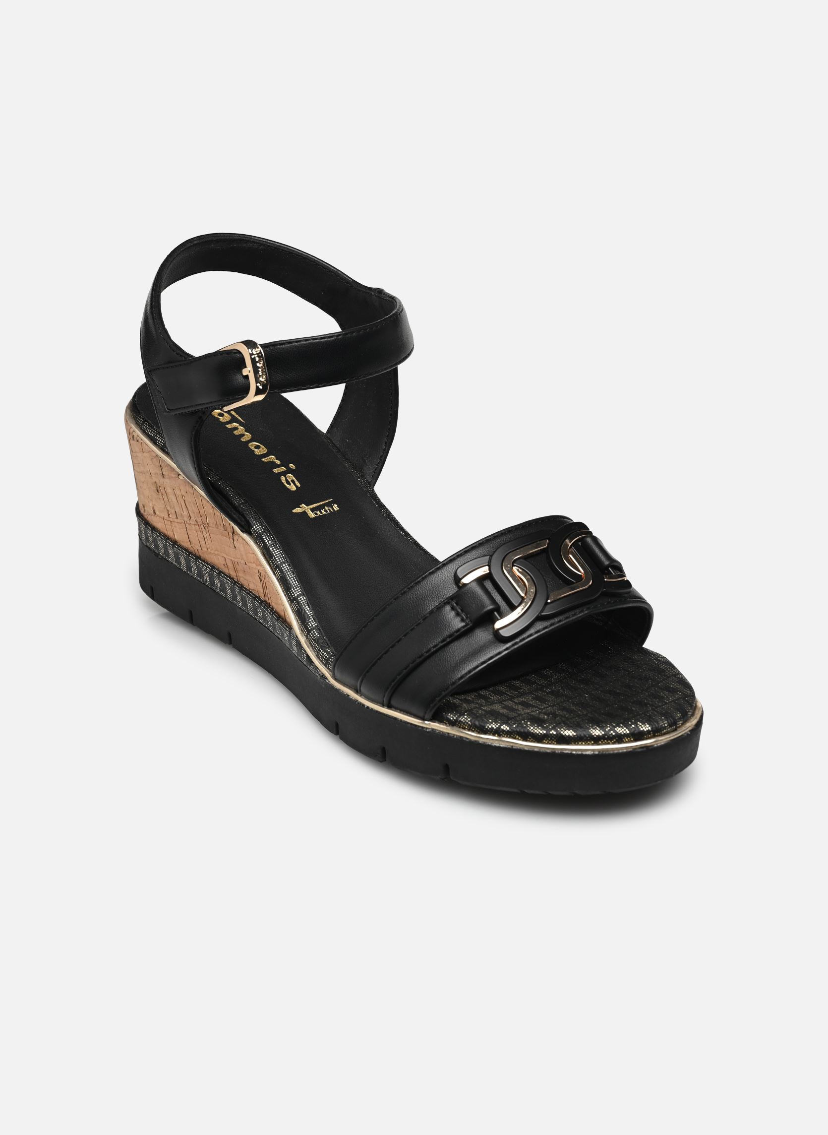 Sandali con zeppa e plateau 28702-42 donna nero Tamaris Sandali con zeppa e plateau 28702-42 donna nero Black