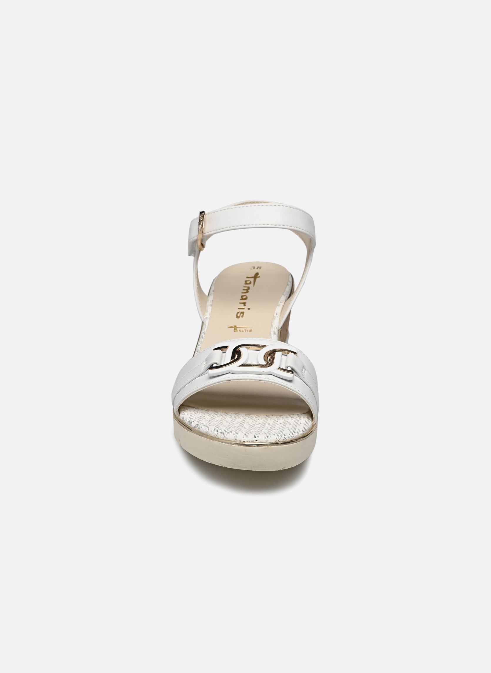 Sandales compensées et plateformes 28702-42 femme blanc Tamaris Sandales compensées et plateformes 28702-42 femme blanc White