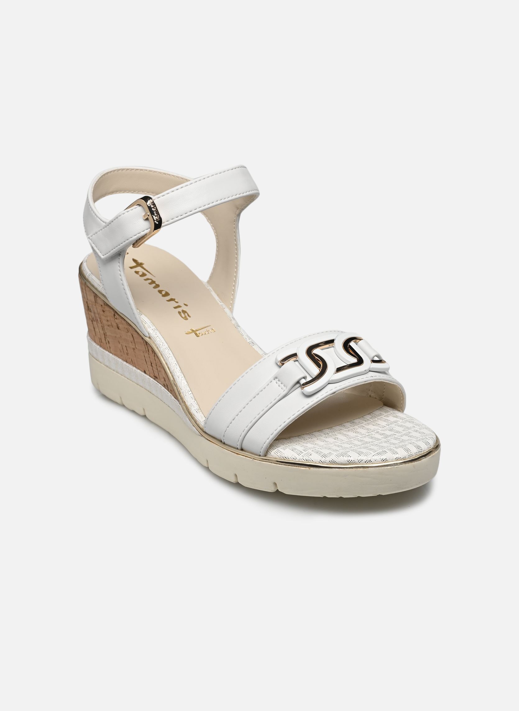 Sandales compensées et plateformes 28702-42 femme blanc Tamaris Sandales compensées et plateformes 28702-42 femme blanc White