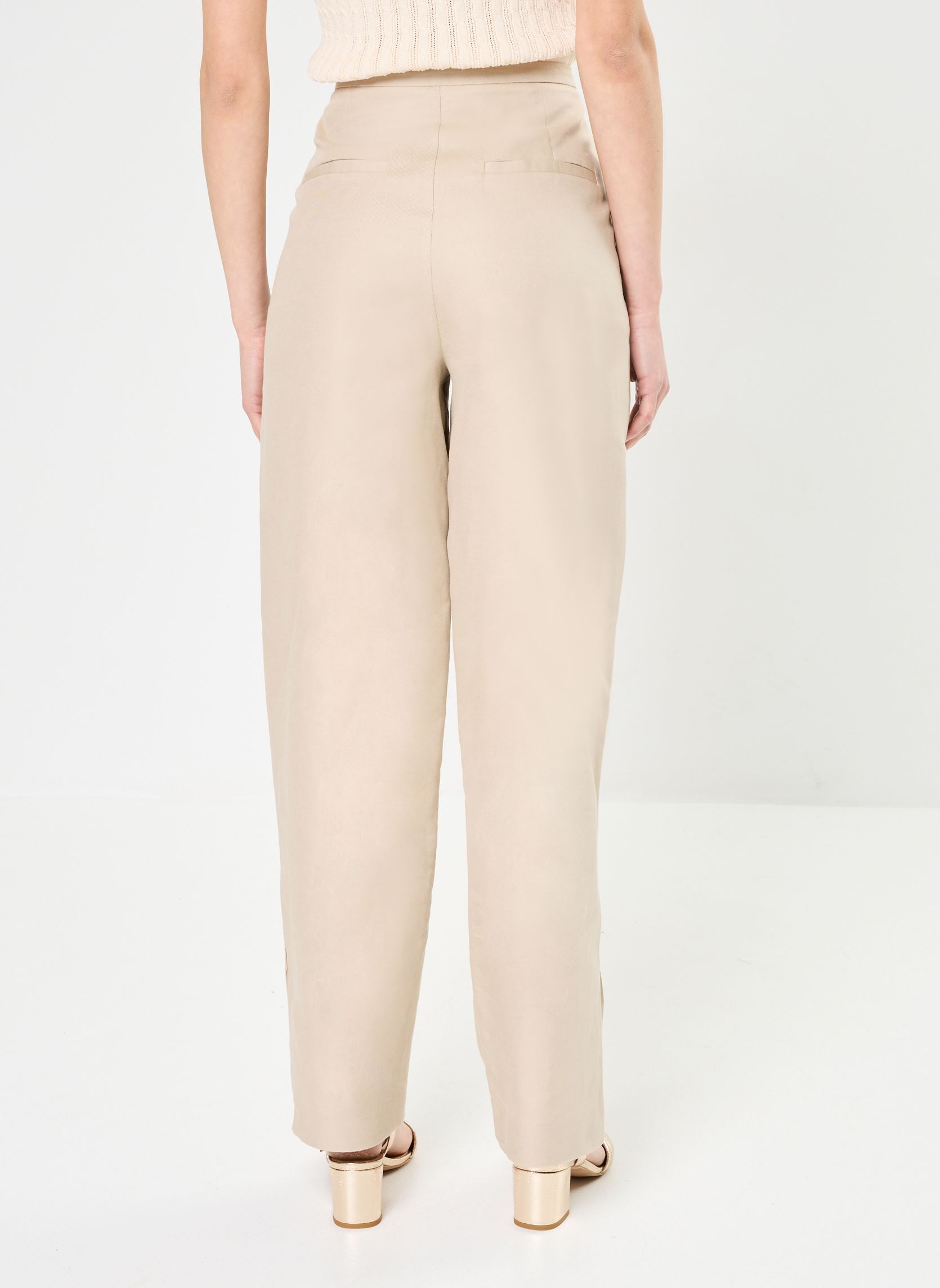 Pantaloni dritti Slfsine-Eliana Hw Straight Pant donna beige Selected Femme Pantaloni dritti Slfsine-Eliana Hw Straight Pant donna beige HUMUS