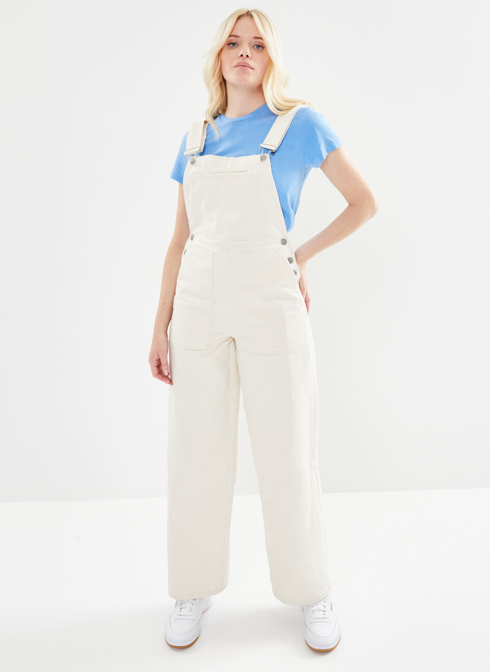 Selected Femme Salopettes Salopette - Slftiana Work White Wide Denim ...