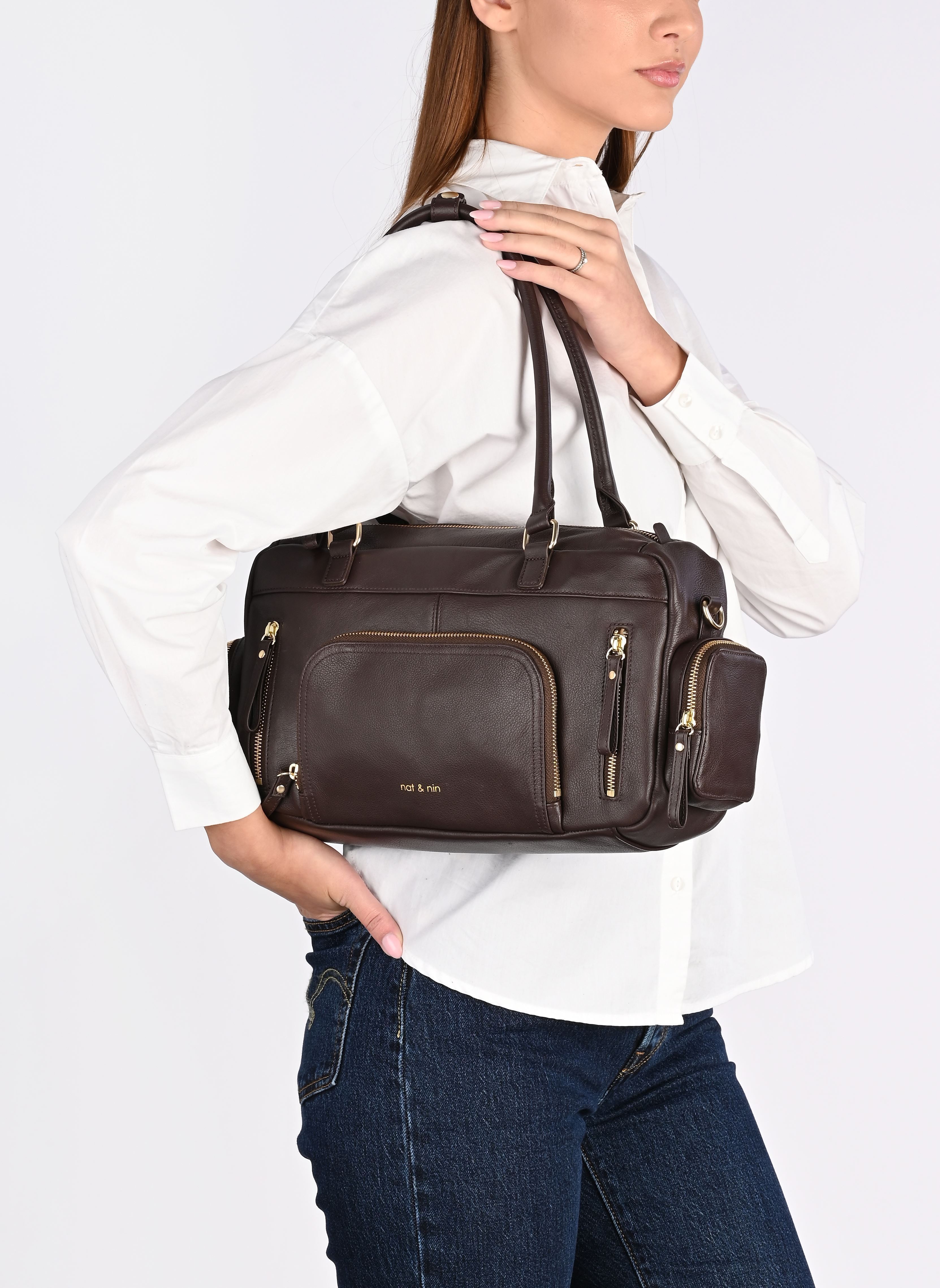 Sacs bandoulière MACY POCKET femme marron Nat & Nin Sacs bandoulière MACY POCKET femme marron ÉBÈNE
