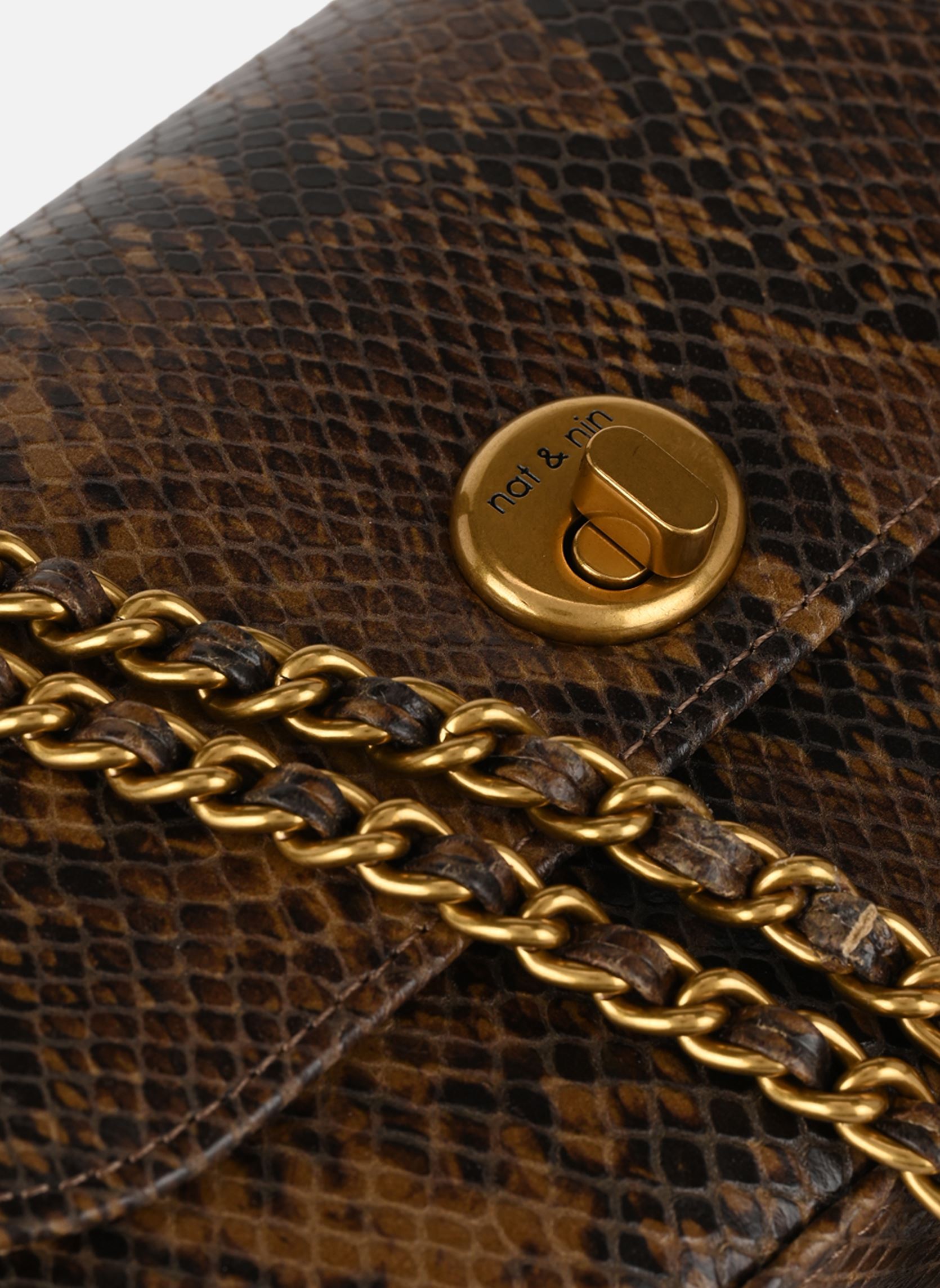 Sacs bandoulière MINI GRACE femme marron Nat & Nin Sacs bandoulière MINI GRACE femme marron PYTHON KAKI