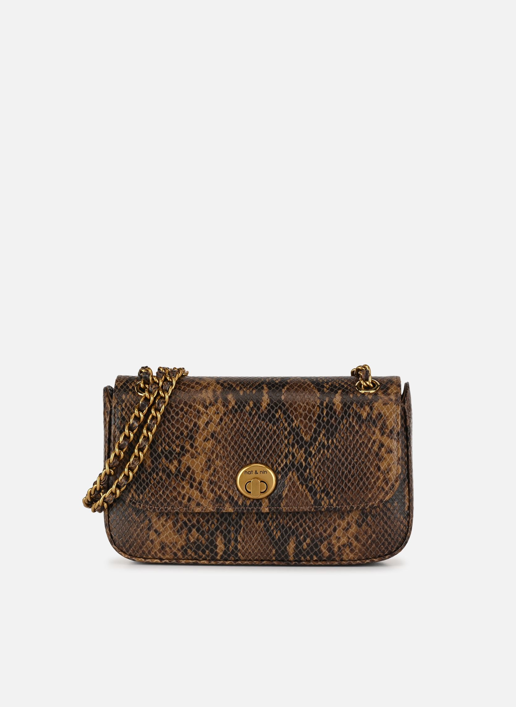 Sacs bandoulière MINI GRACE femme marron Nat & Nin Sacs bandoulière MINI GRACE femme marron PYTHON KAKI