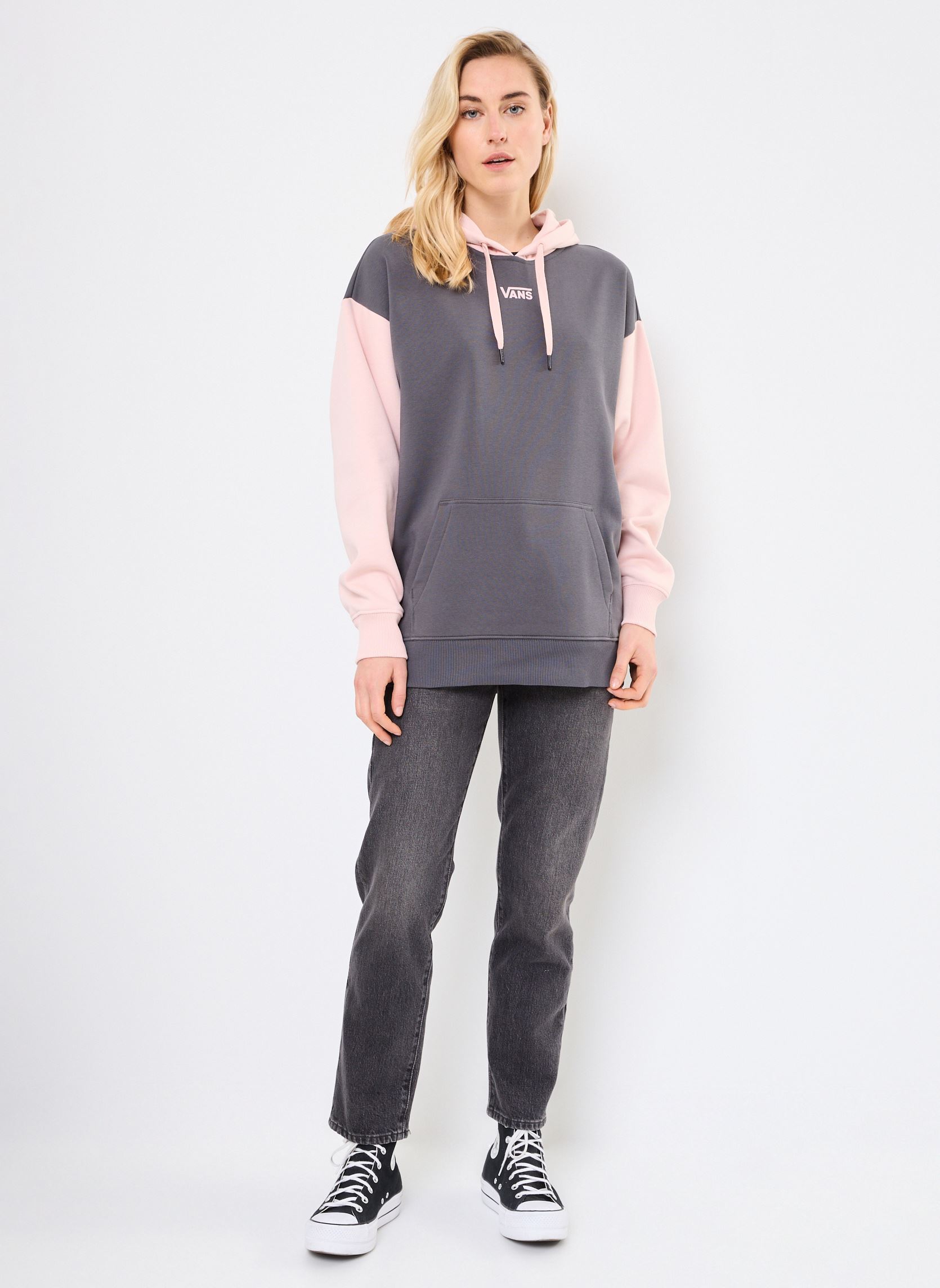 Sweats à capuche Colorblock Os Po femme gris Vans Sweats à capuche Colorblock Os Po femme gris ASPHALT-SEPIA ROSE