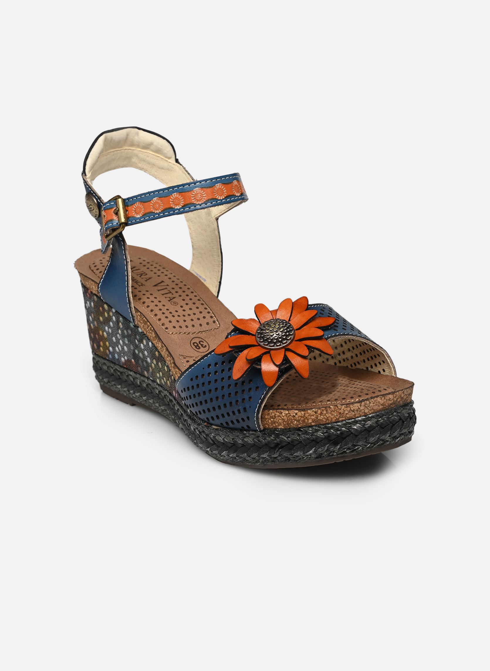 Sandales compensées et plateformes Facyo 80 femme bleu Laura Vita Sandales compensées et plateformes Facyo 80 femme bleu Jeans