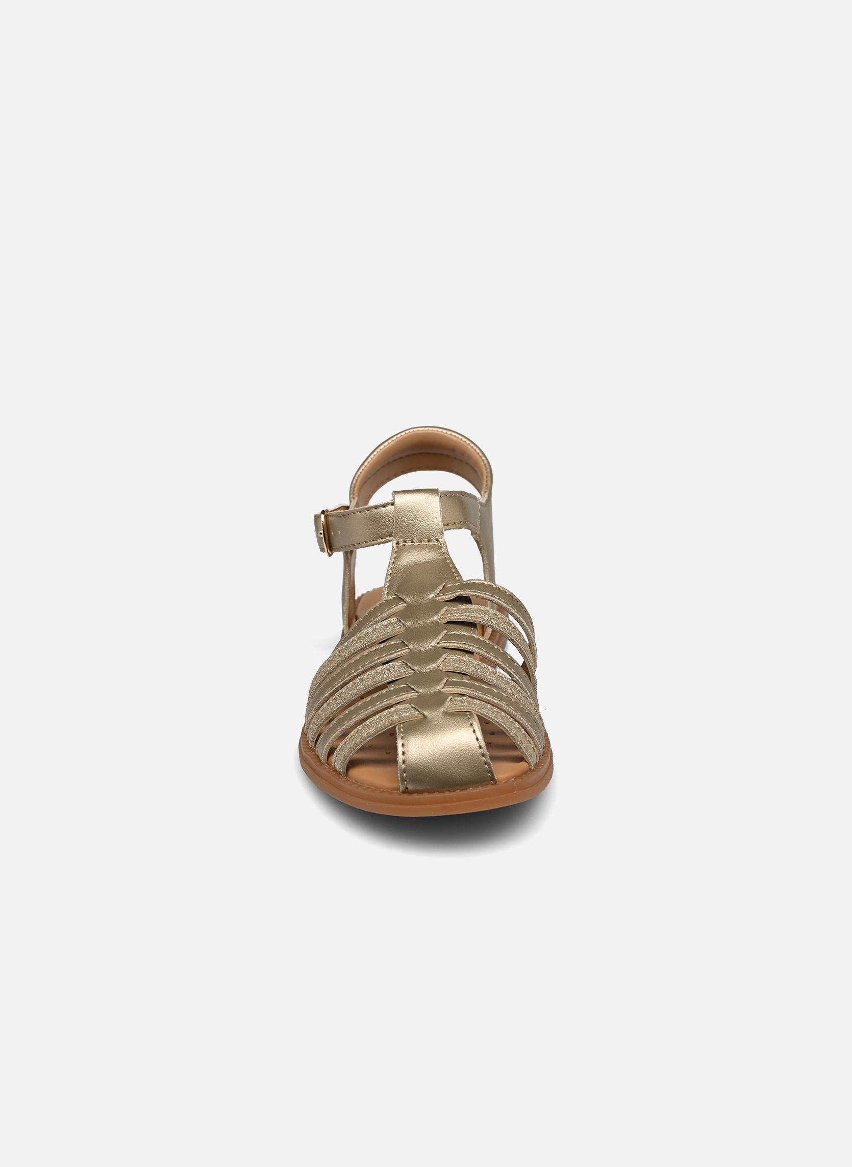 Sandalen J Sandal Karly Girl J4535A mädchen gold und bronze Geox Sandalen J Sandal Karly Girl J4535A mädchen gold und bronze Platine