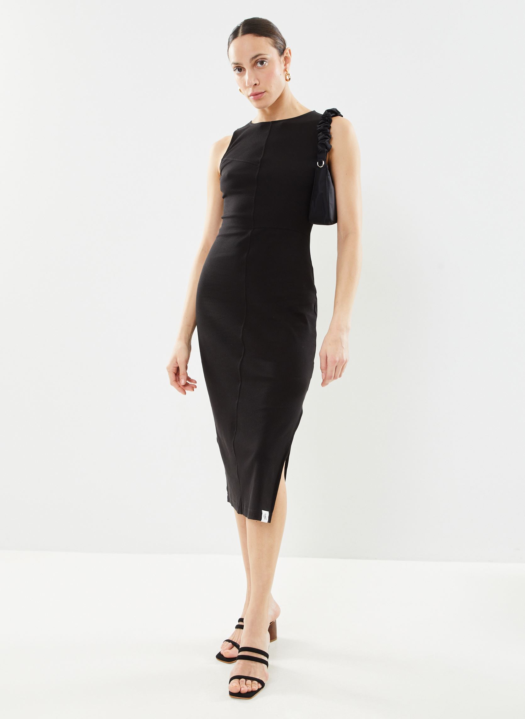 Lange Kleider Seaming Long Rib Dre damen schwarz Calvin Klein Jeans Lange Kleider Seaming Long Rib Dre damen schwarz CK BLACK