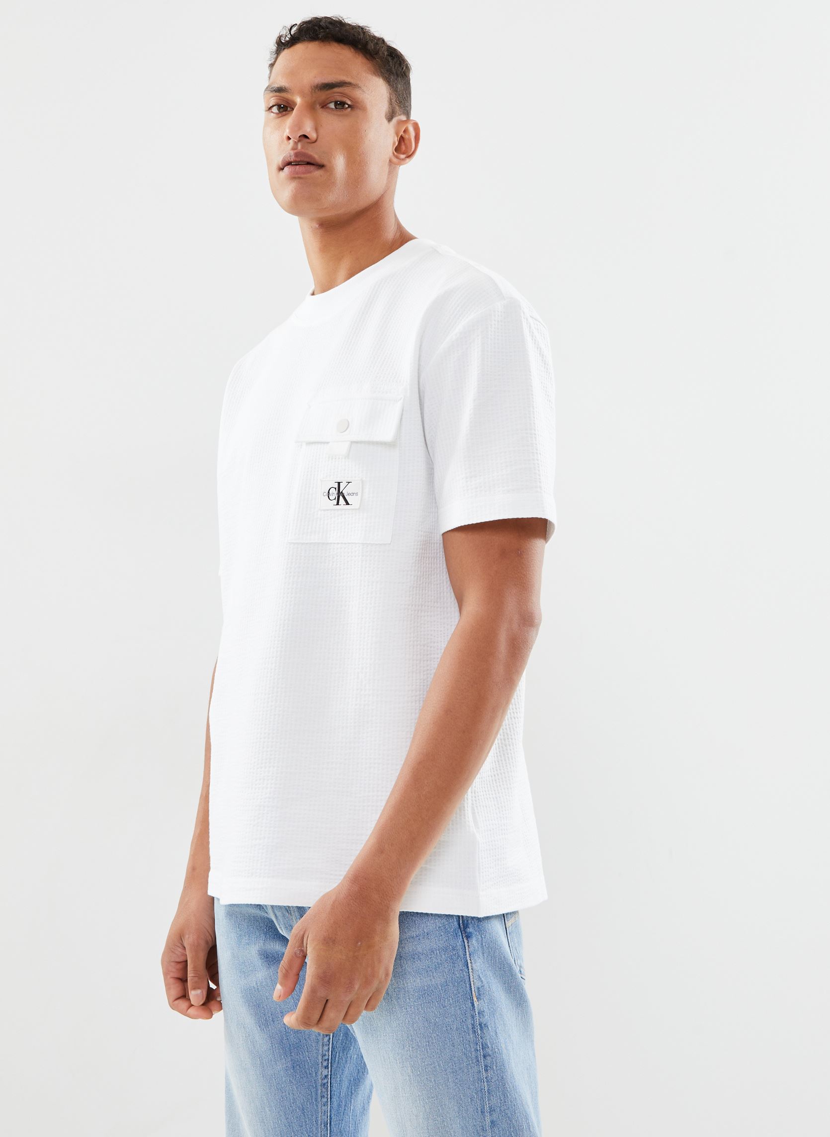 Vêtements Calvin Klein Jeans Texture Pocket Ss Te pour Accessoires