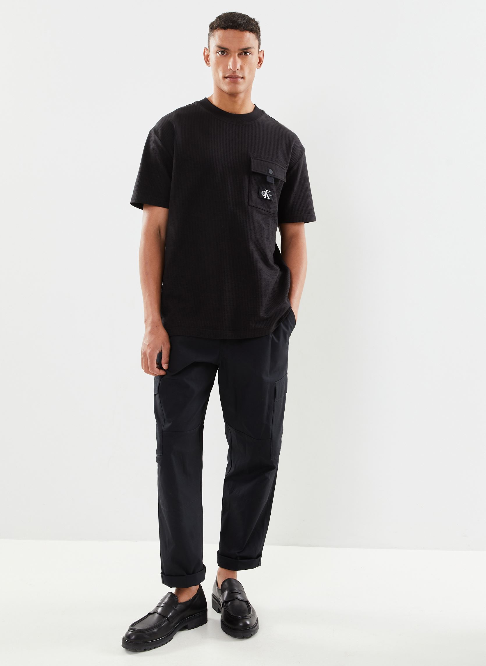 Kurzarm-T-Shirts Texture Pocket Ss Te herren schwarz Calvin Klein Jeans Kurzarm-T-Shirts Texture Pocket Ss Te herren schwarz CK BLACK