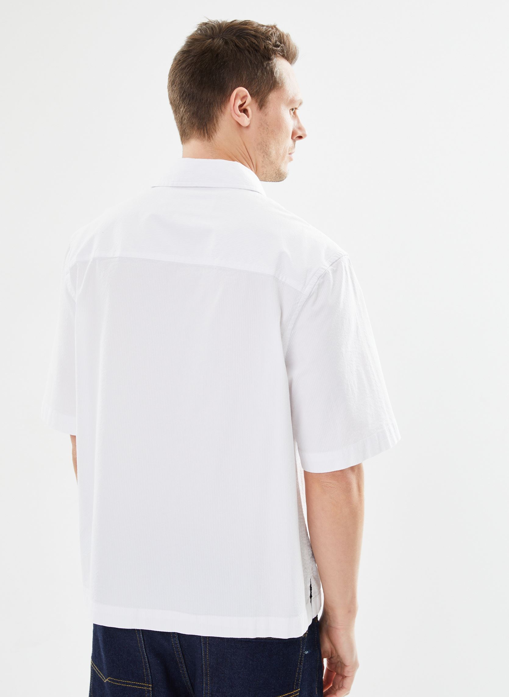 Tee-shirts manches longues Seersucker Ss Shirt homme blanc Calvin Klein Jeans Tee-shirts manches longues Seersucker Ss Shirt homme blanc BRIGHT WHITE