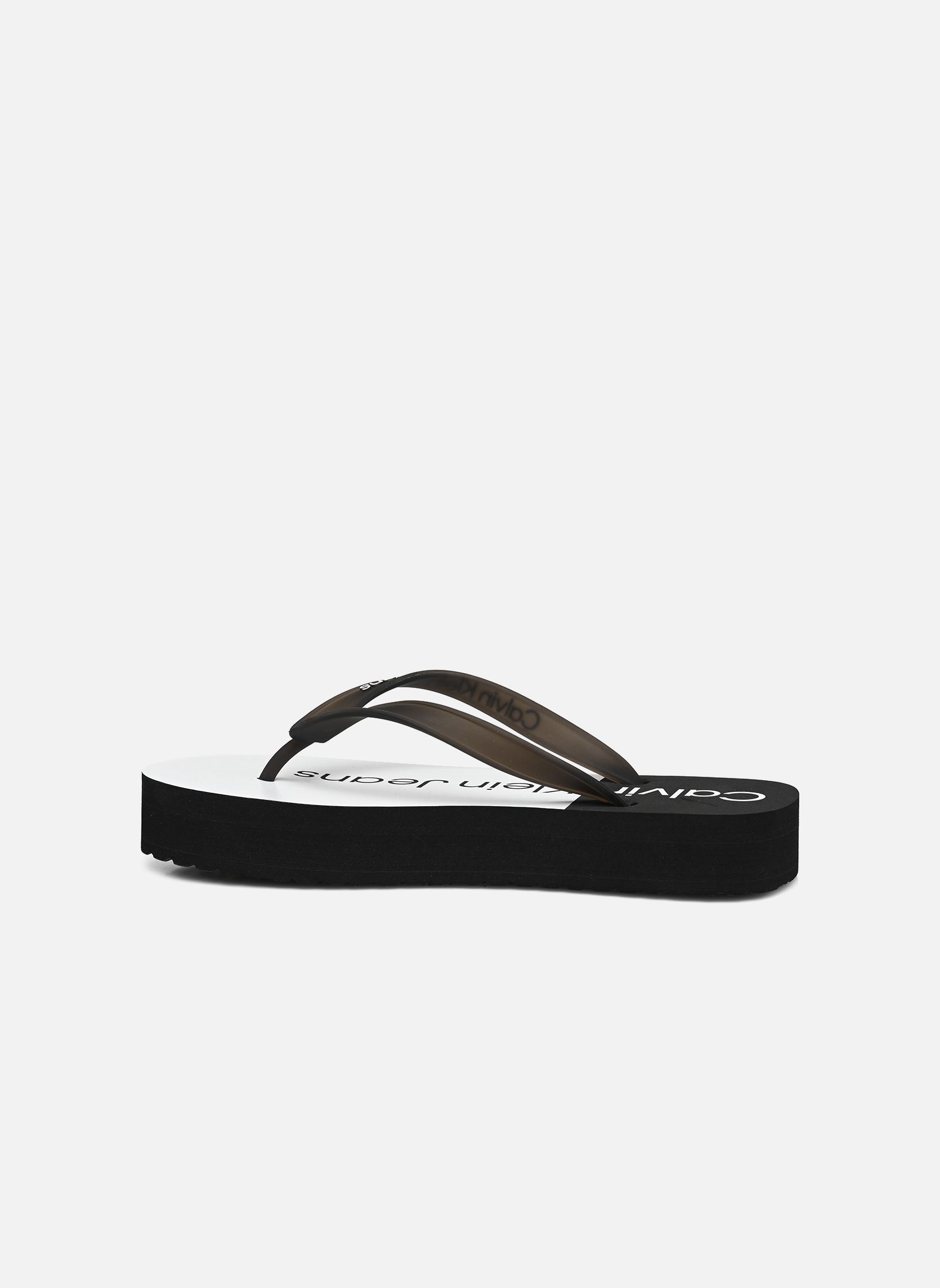 Flip-Flops BEACH SANDAL FLATFOR damen schwarz Calvin Klein Flip-Flops BEACH SANDAL FLATFOR damen schwarz BLACK/BRIGHT WHITE