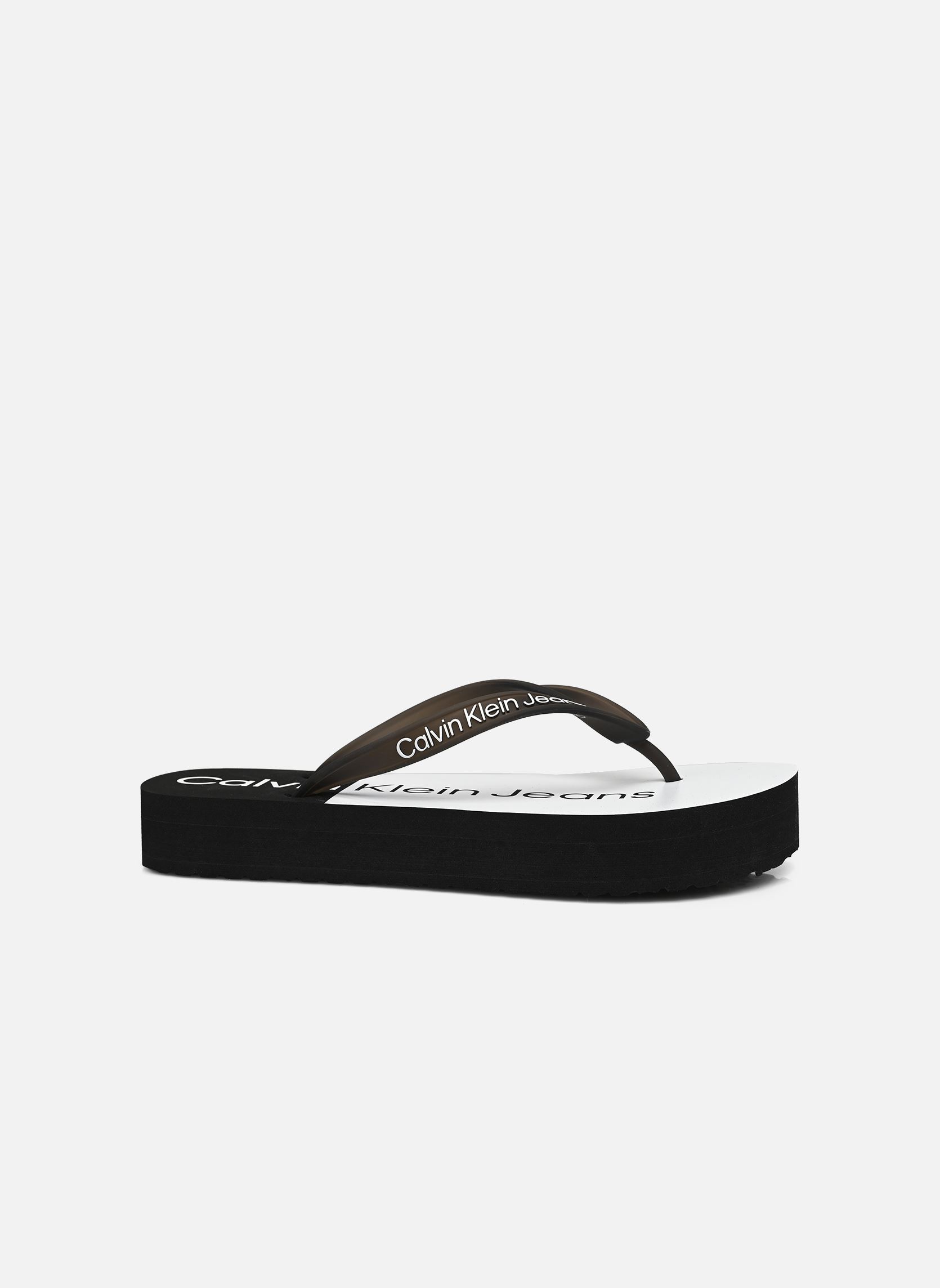 Flip-Flops BEACH SANDAL FLATFOR damen schwarz Calvin Klein Flip-Flops BEACH SANDAL FLATFOR damen schwarz BLACK/BRIGHT WHITE