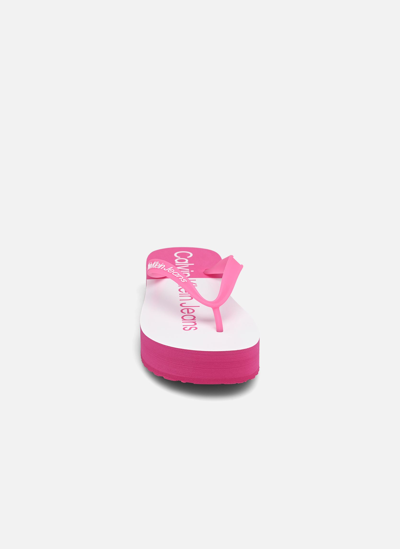 Flip-Flops BEACH SANDAL FLATFOR damen rosa Calvin Klein Flip-Flops BEACH SANDAL FLATFOR damen rosa FUCSIA FEDORA/BRIGHT WHITE