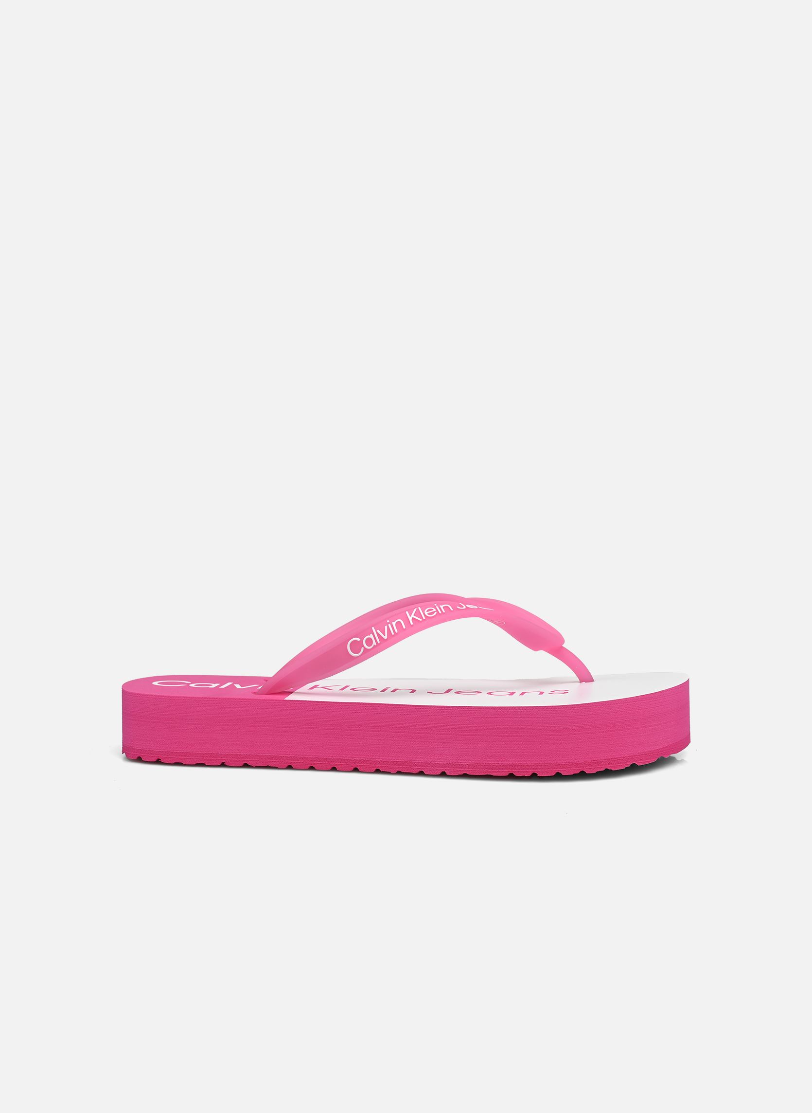 Flip-Flops BEACH SANDAL FLATFOR damen rosa Calvin Klein Flip-Flops BEACH SANDAL FLATFOR damen rosa FUCSIA FEDORA/BRIGHT WHITE