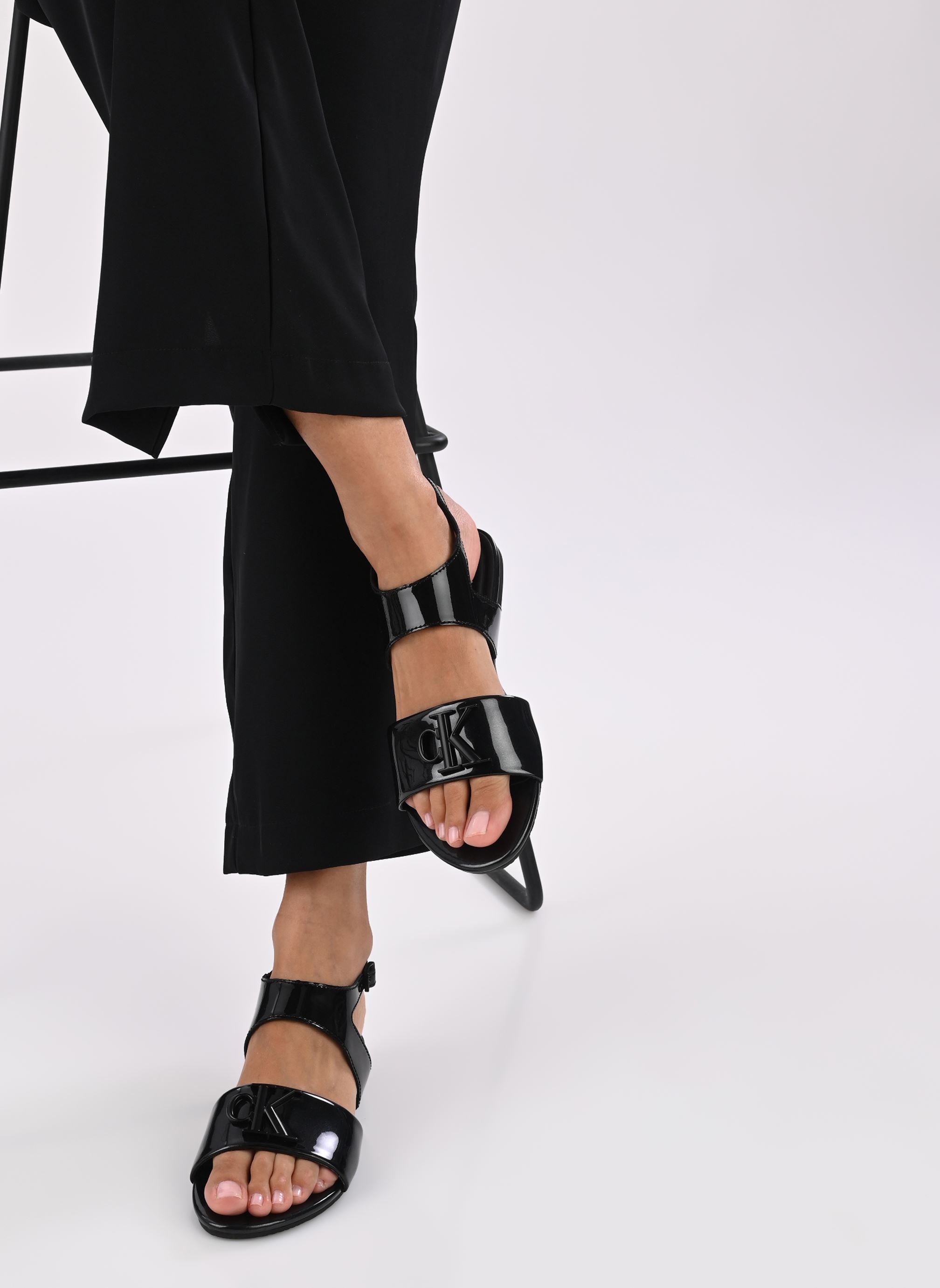 Sandali piatti FLAT SANDAL SLING BA donna nero Calvin Klein Sandali piatti FLAT SANDAL SLING BA donna nero BLACK