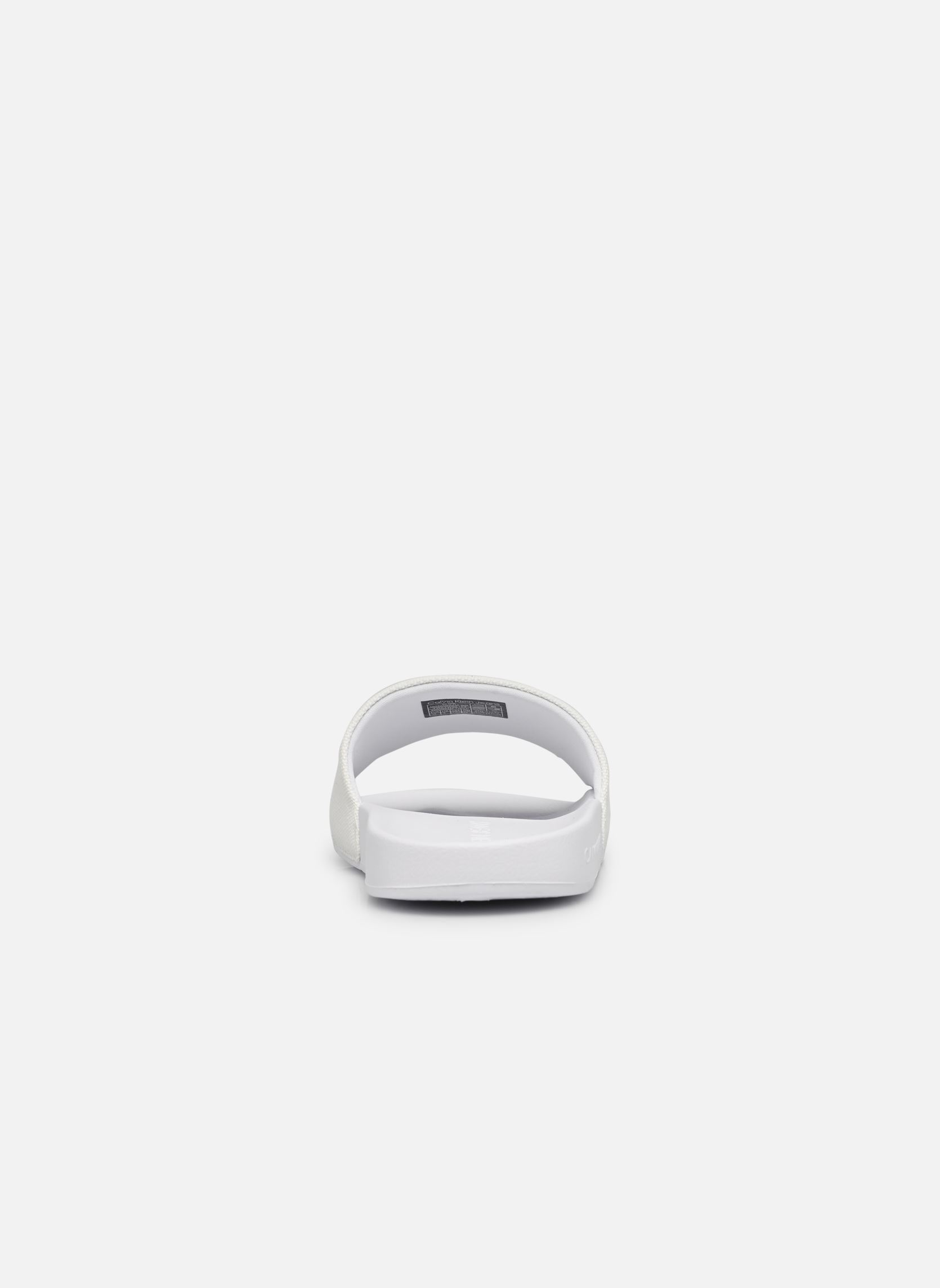 Flache Sandalen SLIDE MONOGRAM CO damen weiß Calvin Klein Flache Sandalen SLIDE MONOGRAM CO damen weiß BRIGHT WHITE/BLACK