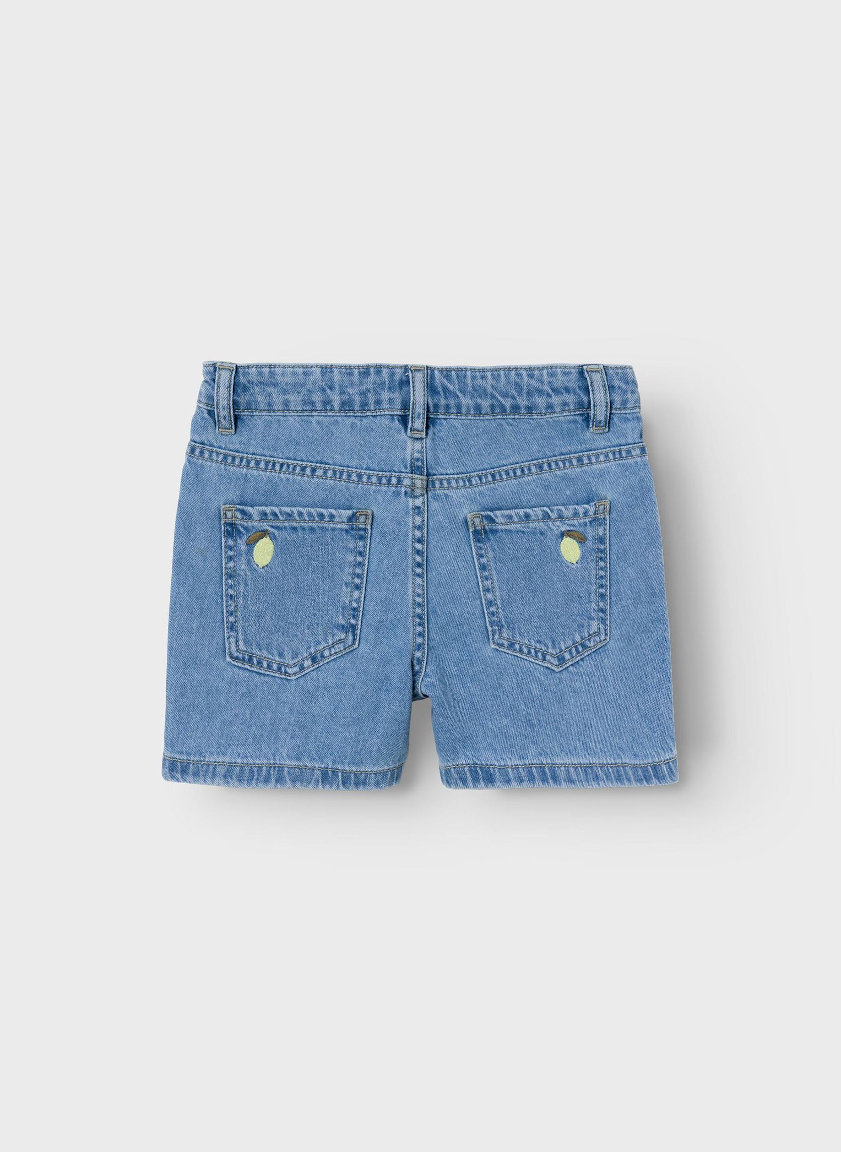NKFBELLA REG DNM Shorts 3674-BE NOOS, Lichtblauw