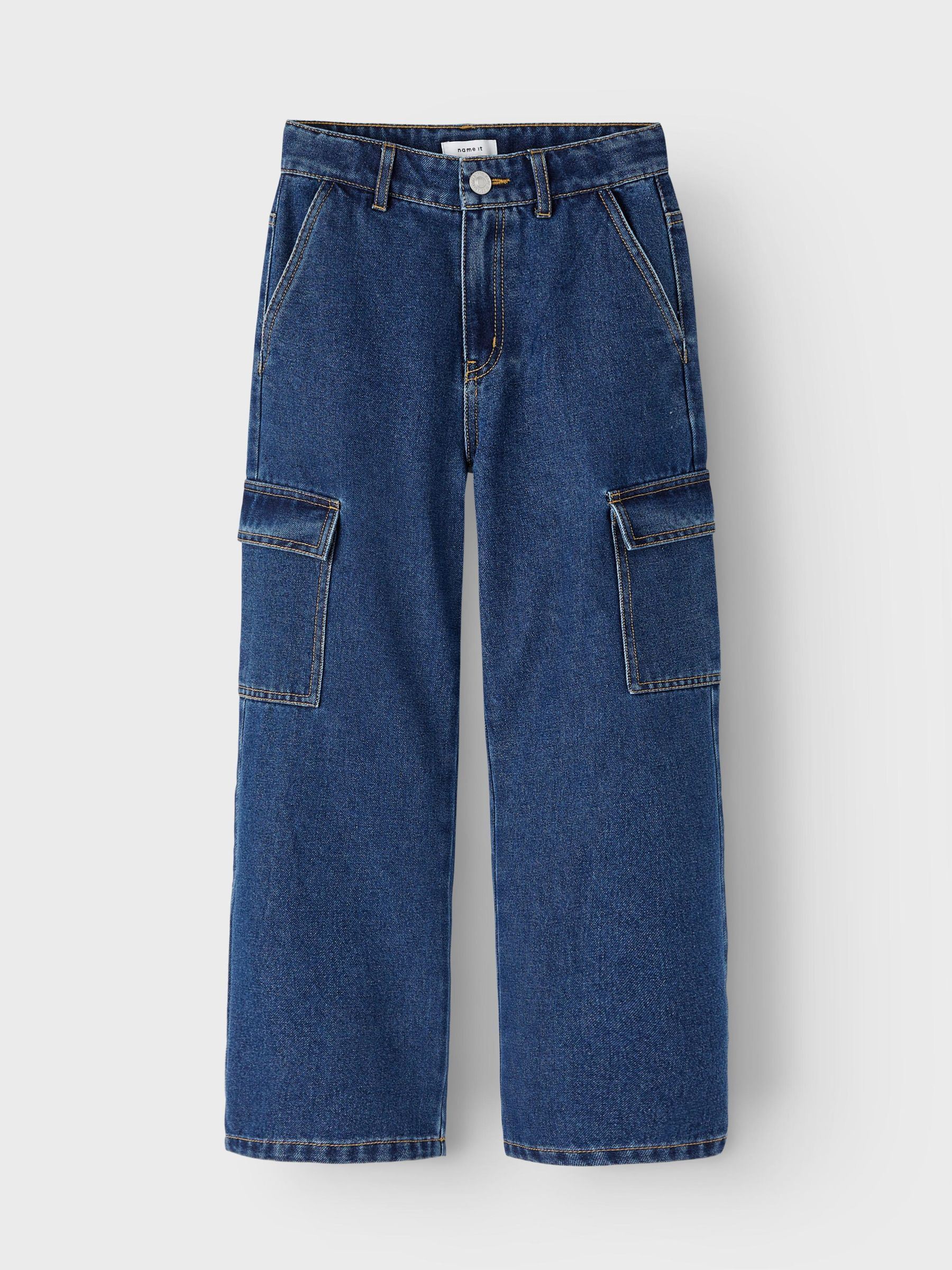 Jeans Nkfrose Hw Wide Cargo Jeans 6190-Bs Noos fille bleu Name it Jeans Nkfrose Hw Wide Cargo Jeans 6190-Bs Noos fille bleu Dark Blue Denim