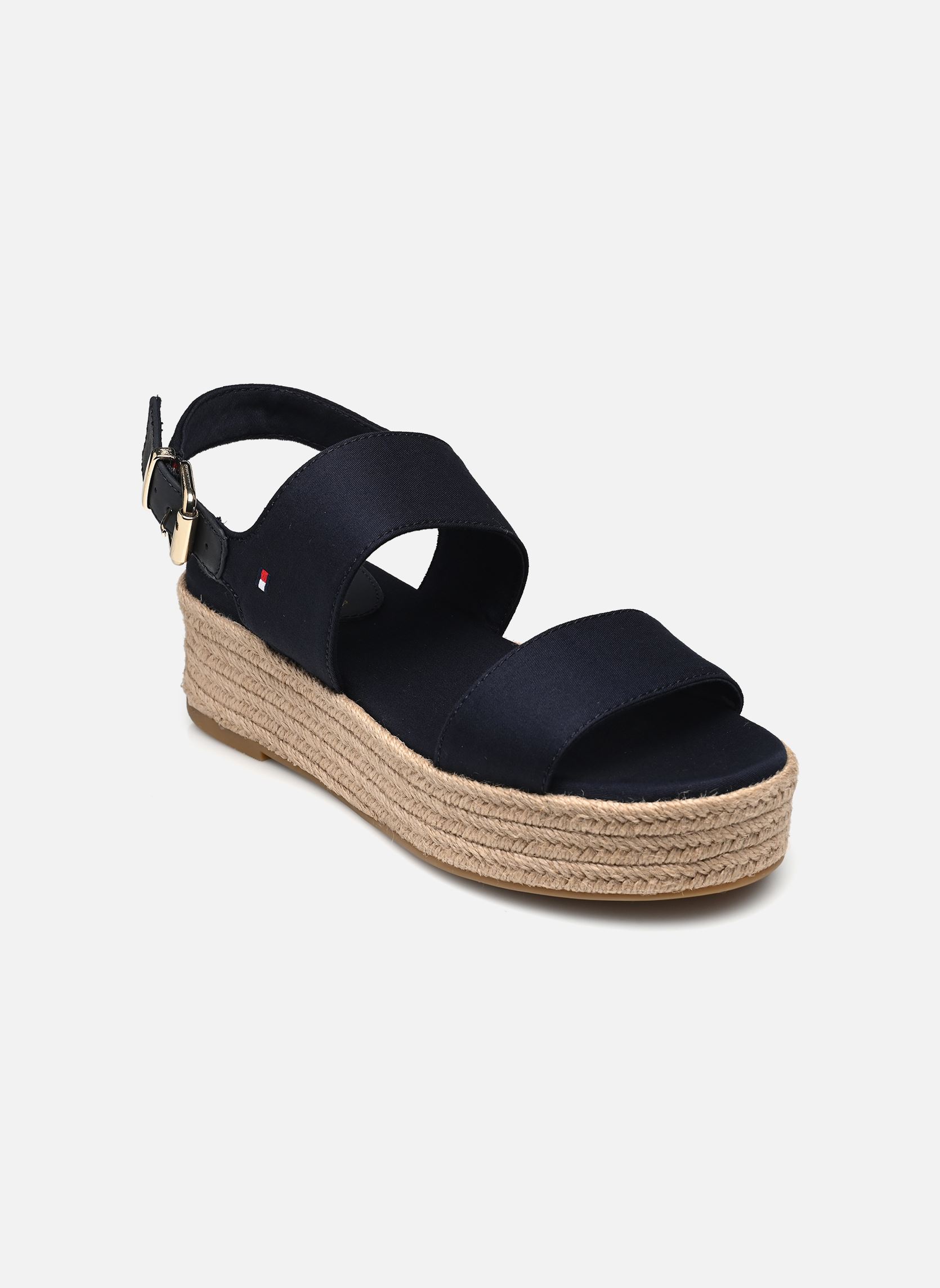 Espadrilles met sleehak en plateau MID WEDGE SANDAL dames blauw Tommy Hilfiger Espadrilles met sleehak en plateau MID WEDGE SANDAL dames blauw SPACE BLUE