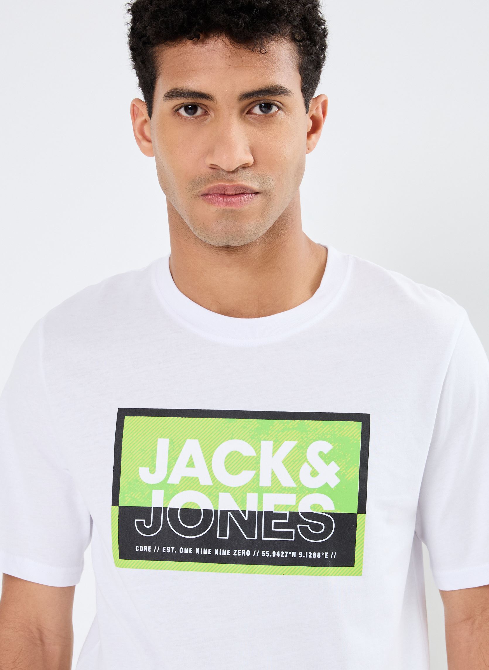 Tee-shirts JCOLOGAN SUMMER PRINT TEE CREW NECK FST homme blanc Jack & Jones Tee-shirts JCOLOGAN SUMMER PRINT TEE CREW NECK FST homme blanc WHITE