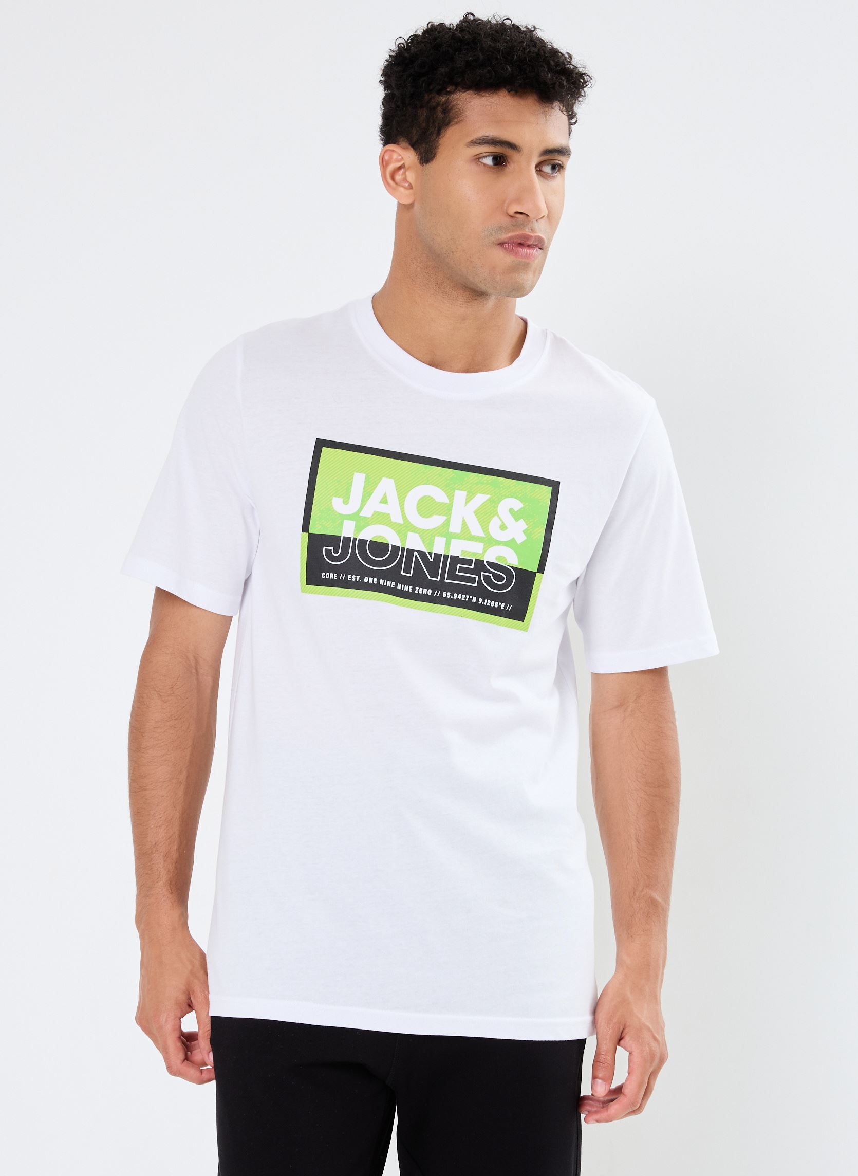Tee-shirts JCOLOGAN SUMMER PRINT TEE CREW NECK FST homme blanc Jack & Jones Tee-shirts JCOLOGAN SUMMER PRINT TEE CREW NECK FST homme blanc WHITE