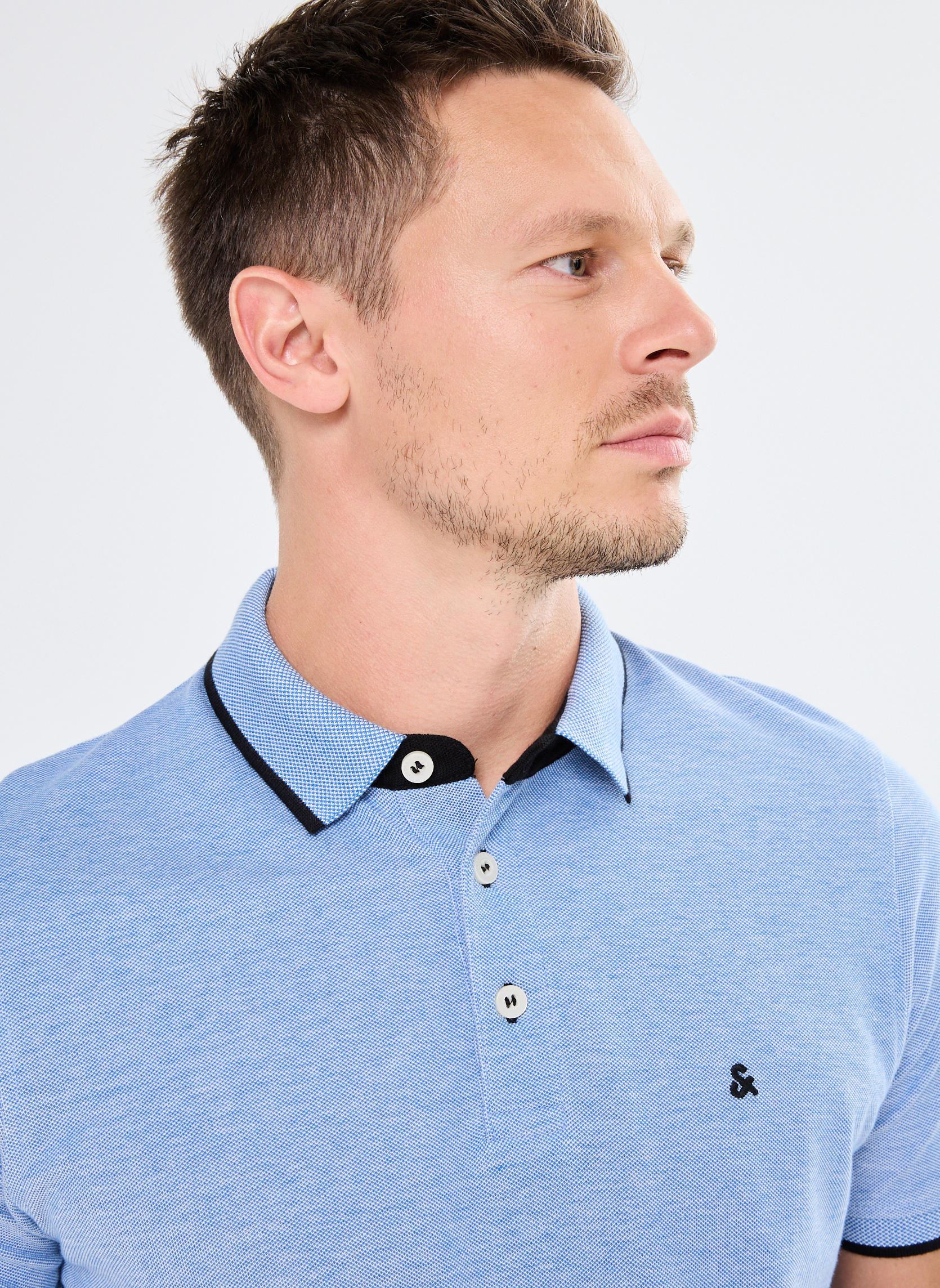 Polos manches courtes JJEPAULOS POLO SS NOOS homme blanc Jack & Jones Polos manches courtes JJEPAULOS POLO SS NOOS homme blanc BRIGHT COBALT