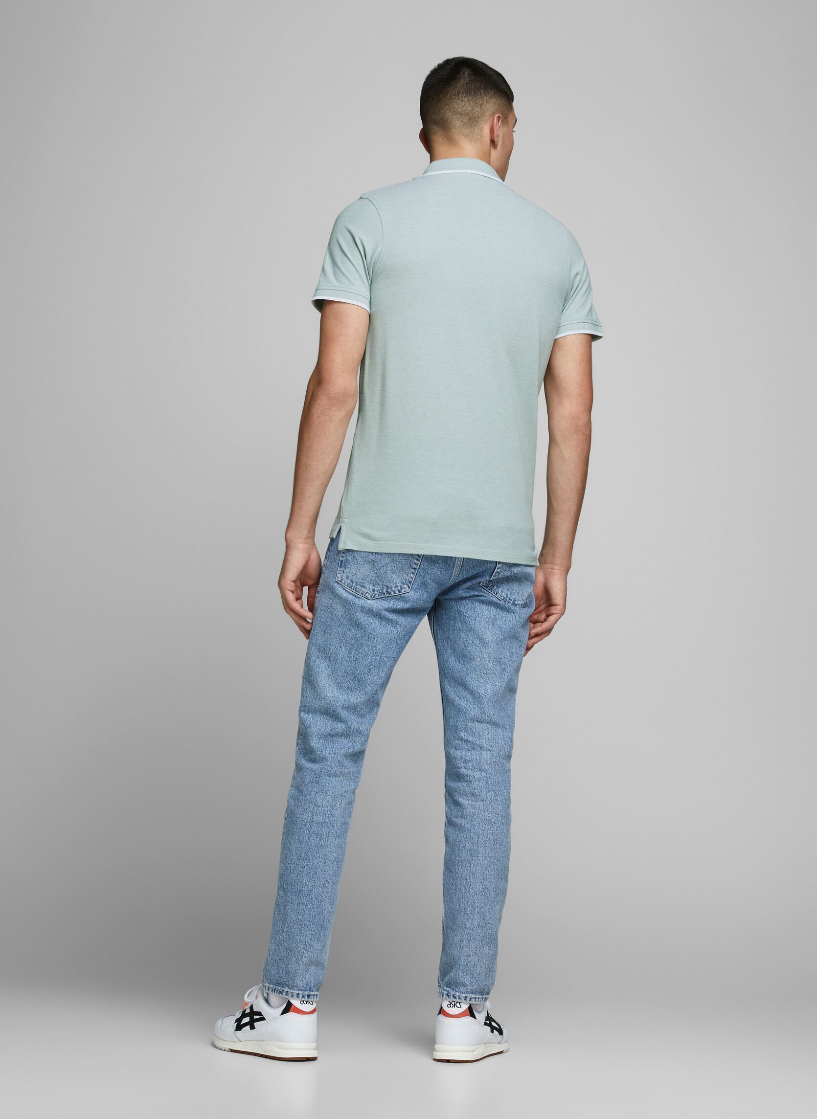Polos manches courtes JJEPAULOS POLO SS NOOS homme bleu Jack & Jones Polos manches courtes JJEPAULOS POLO SS NOOS homme bleu MINERAL BLUE