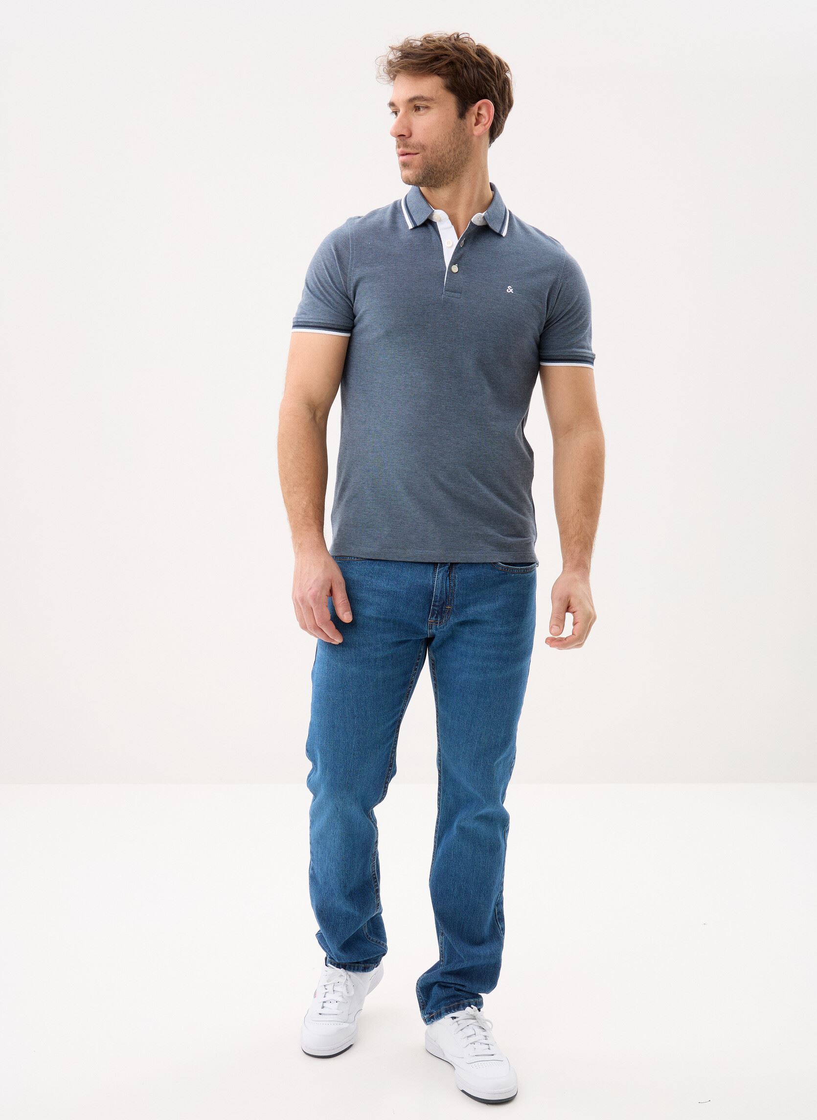 Polos manches courtes JJEPAULOS POLO SS NOOS homme bleu Jack & Jones Polos manches courtes JJEPAULOS POLO SS NOOS homme bleu BLUE MIRAGE