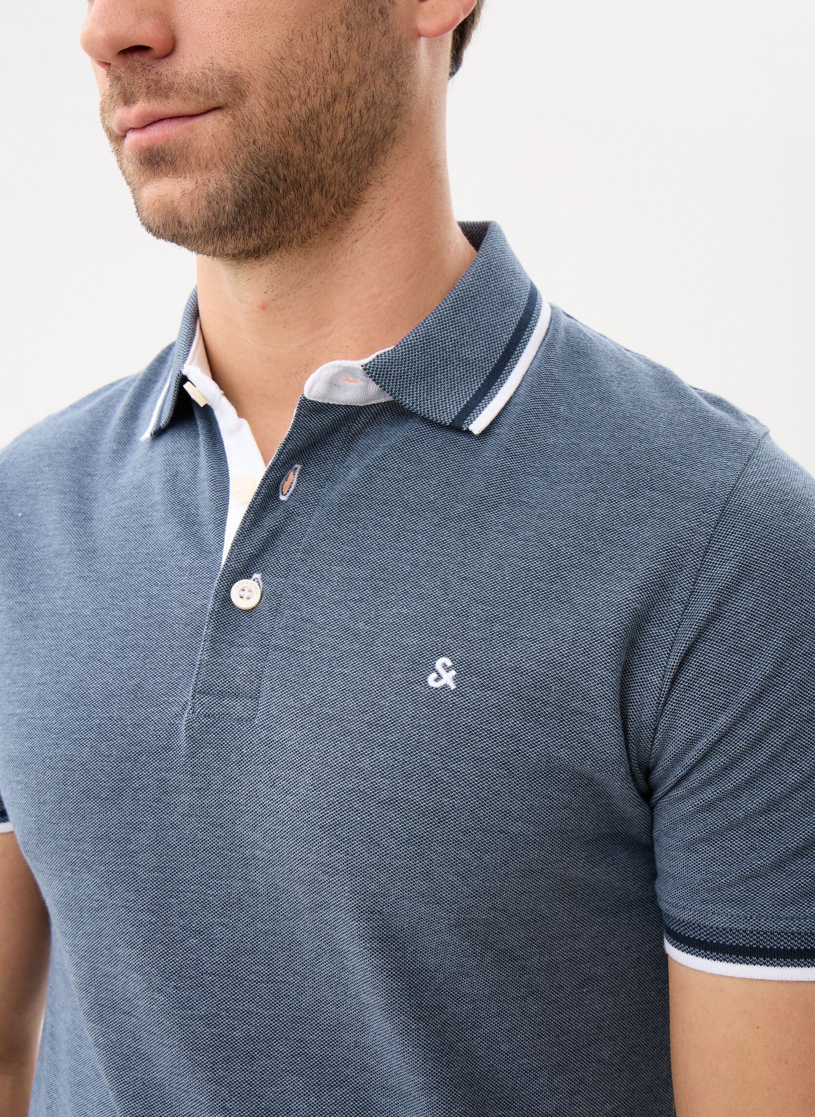 Polos manches courtes JJEPAULOS POLO SS NOOS homme bleu Jack & Jones Polos manches courtes JJEPAULOS POLO SS NOOS homme bleu BLUE MIRAGE
