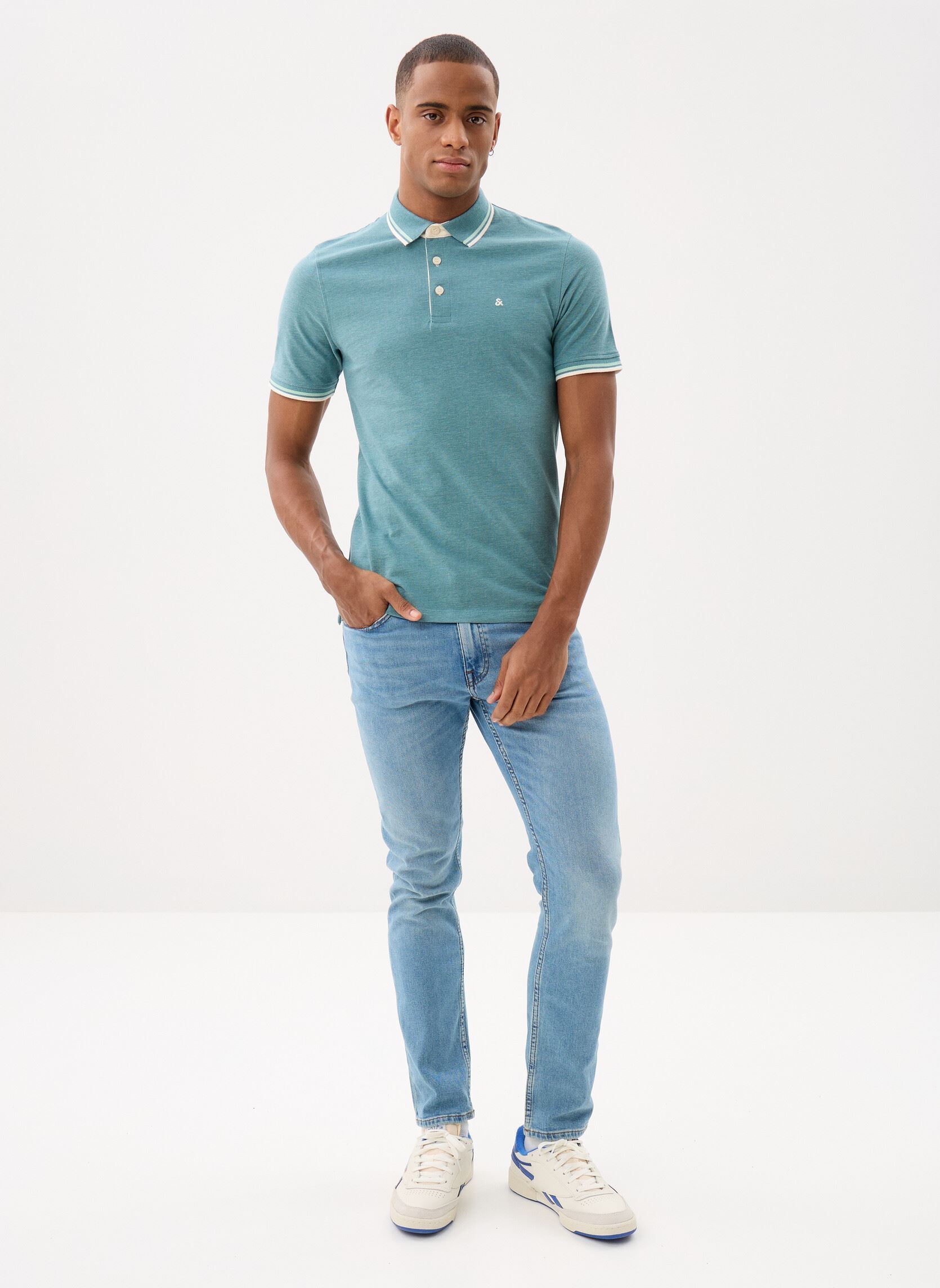 Kurzarm-Poloshirts JJEPAULOS POLO SS NOOS herren grün Jack & Jones Kurzarm-Poloshirts JJEPAULOS POLO SS NOOS herren grün ATLANTIC DEEP