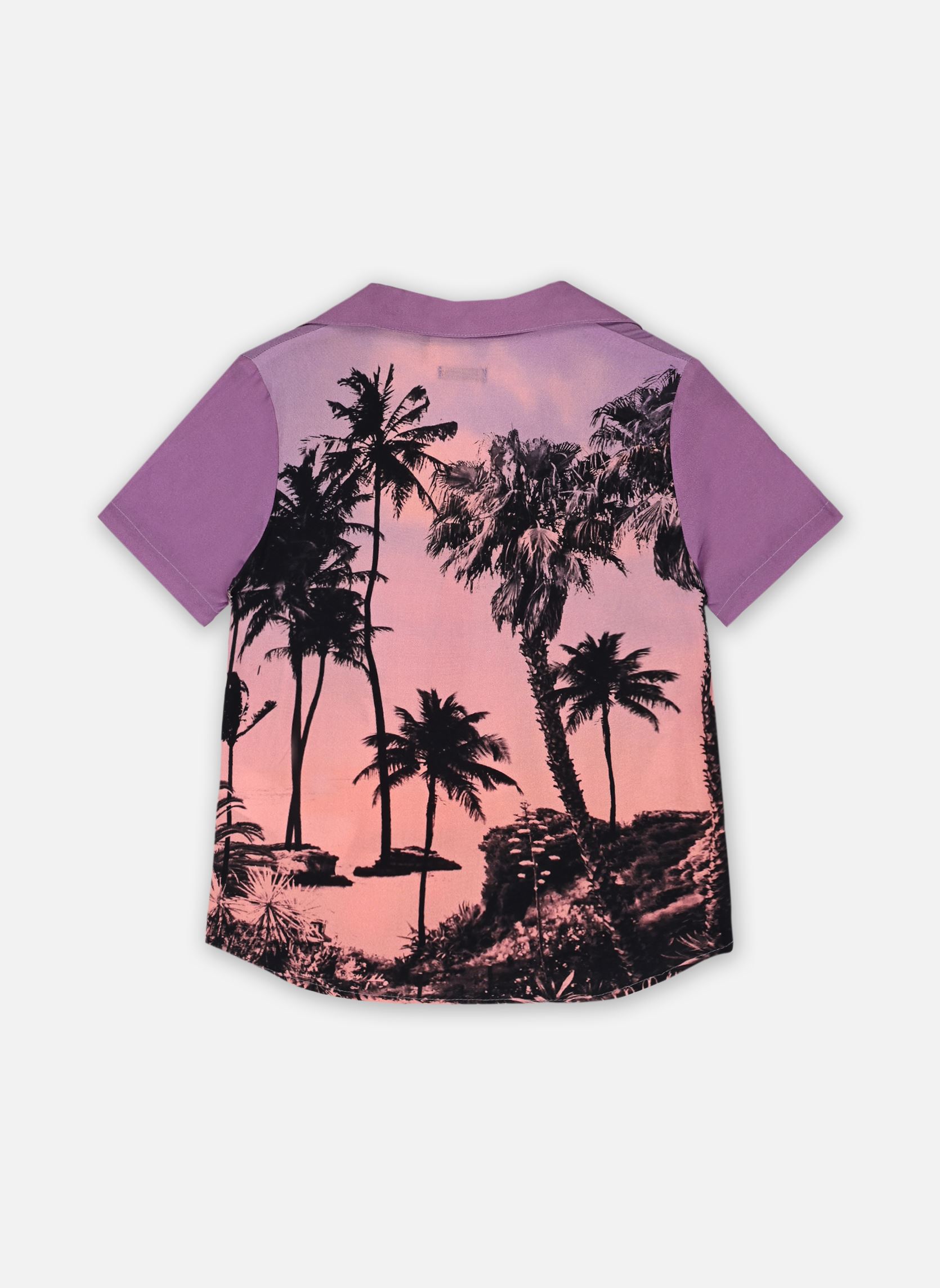 Chemises manches courtes XY12033 garçon violet IKKS JUNIOR Chemises manches courtes XY12033 garçon violet PURPLE IMP TROPIC SUNSET