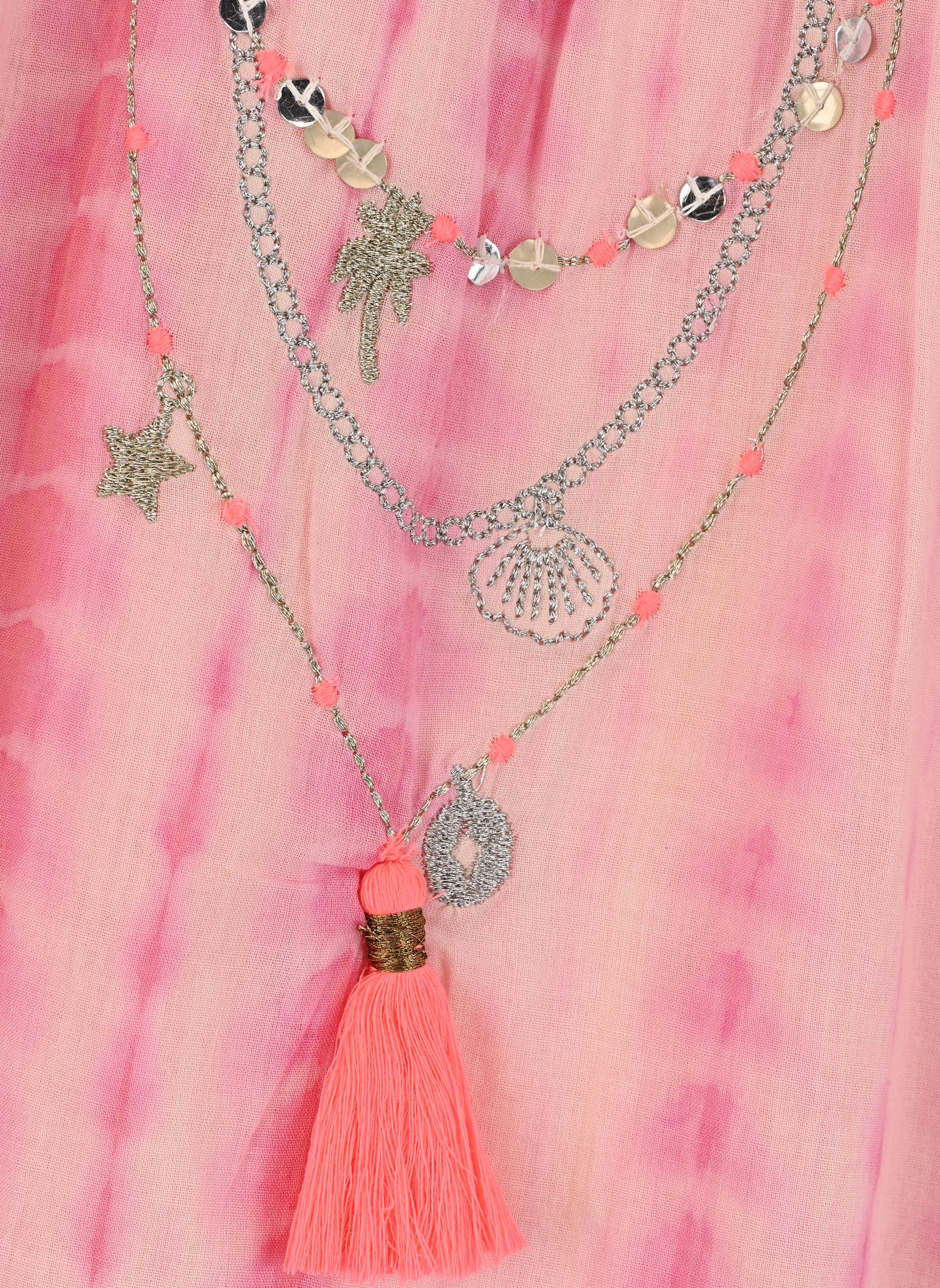 Jurken XY31032 meisjes roze IKKS JUNIOR Jurken XY31032 meisjes roze TIE AND DYE FLUO