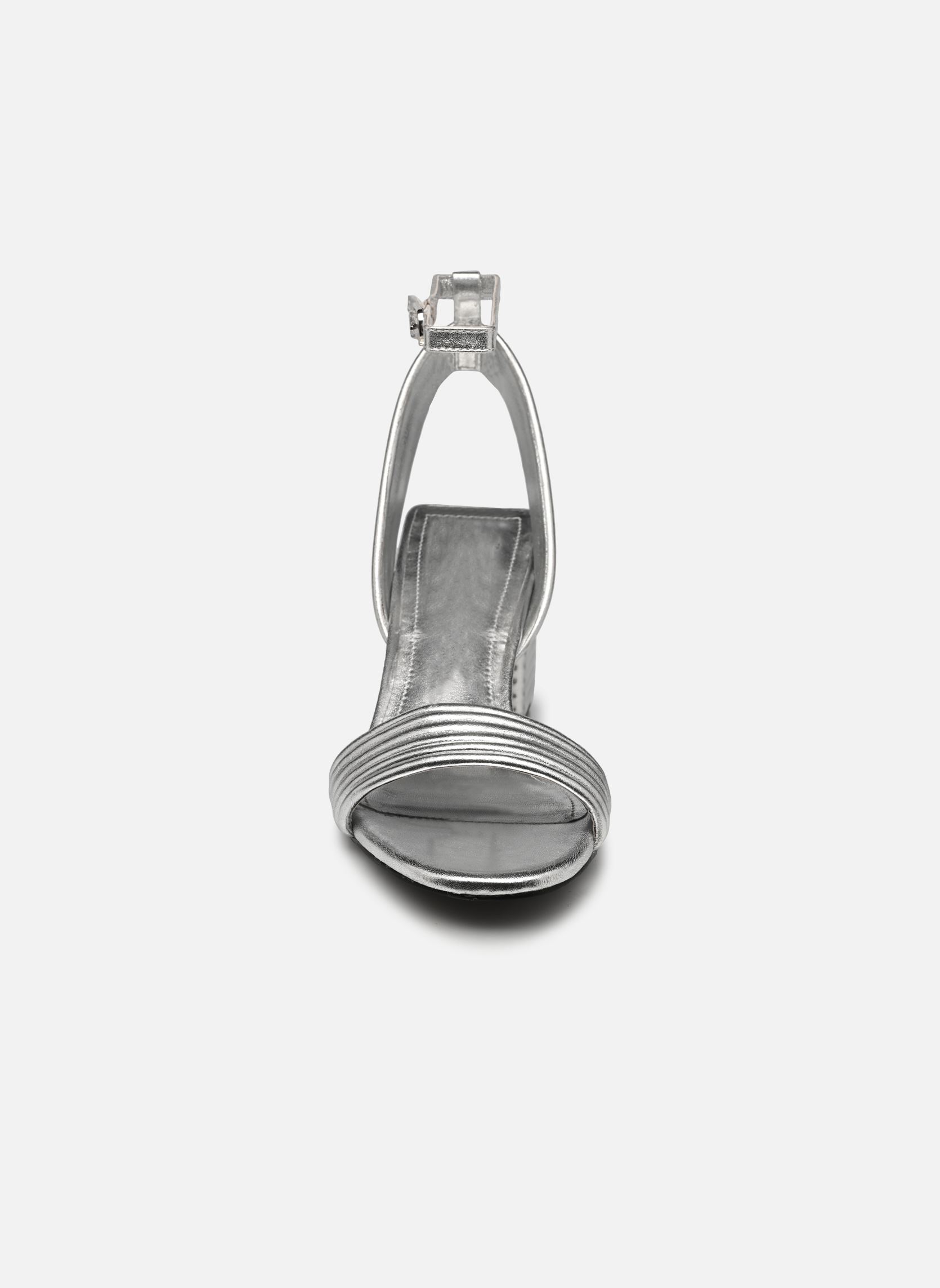 Sandalen met sleehak en plateau BY80295 dames zilver IKKS Women Sandalen met sleehak en plateau BY80295 dames zilver ARGENT