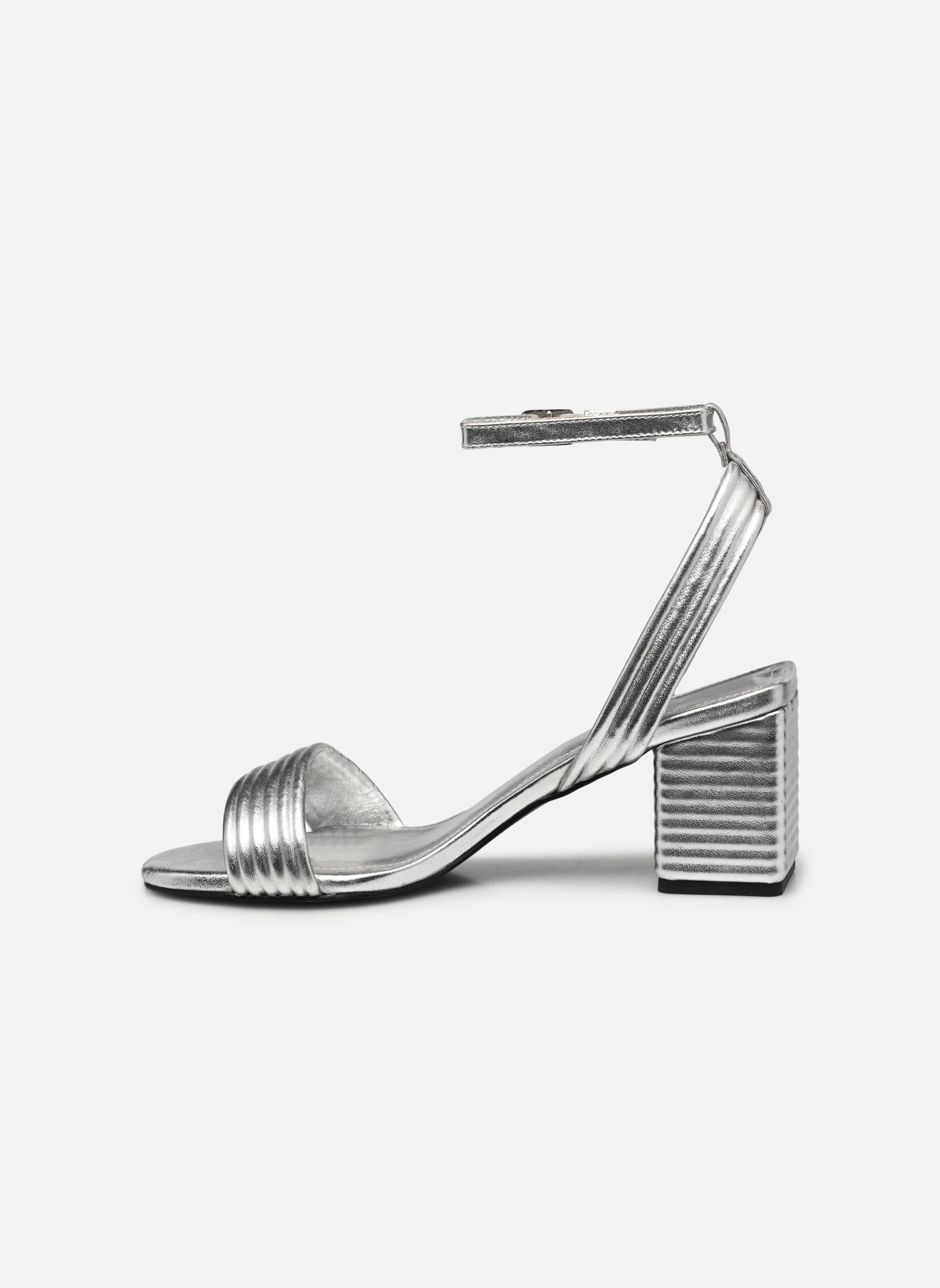 Sandalen met sleehak en plateau BY80295 dames zilver IKKS Women Sandalen met sleehak en plateau BY80295 dames zilver ARGENT