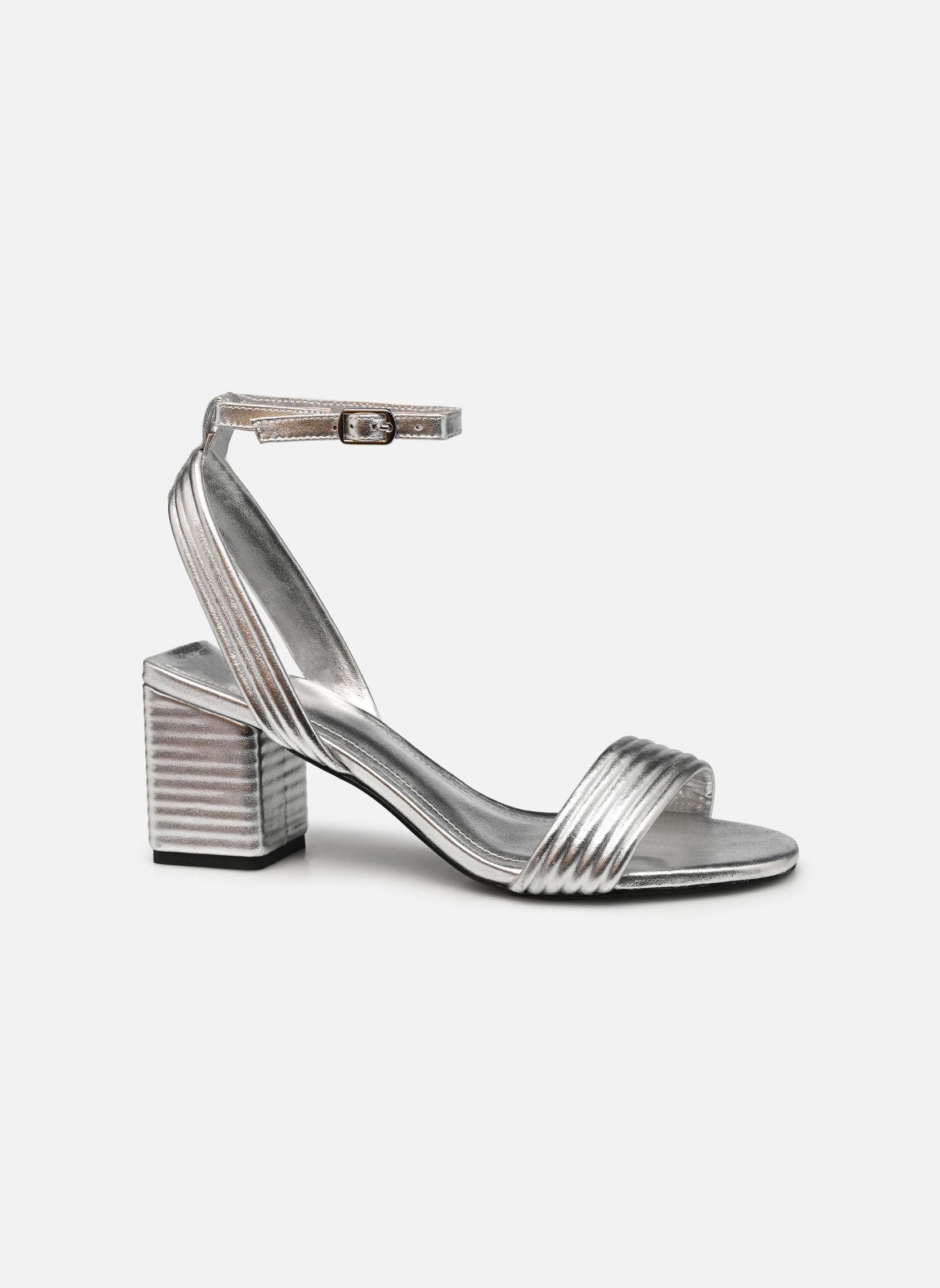 Sandalen met sleehak en plateau BY80295 dames zilver IKKS Women Sandalen met sleehak en plateau BY80295 dames zilver ARGENT