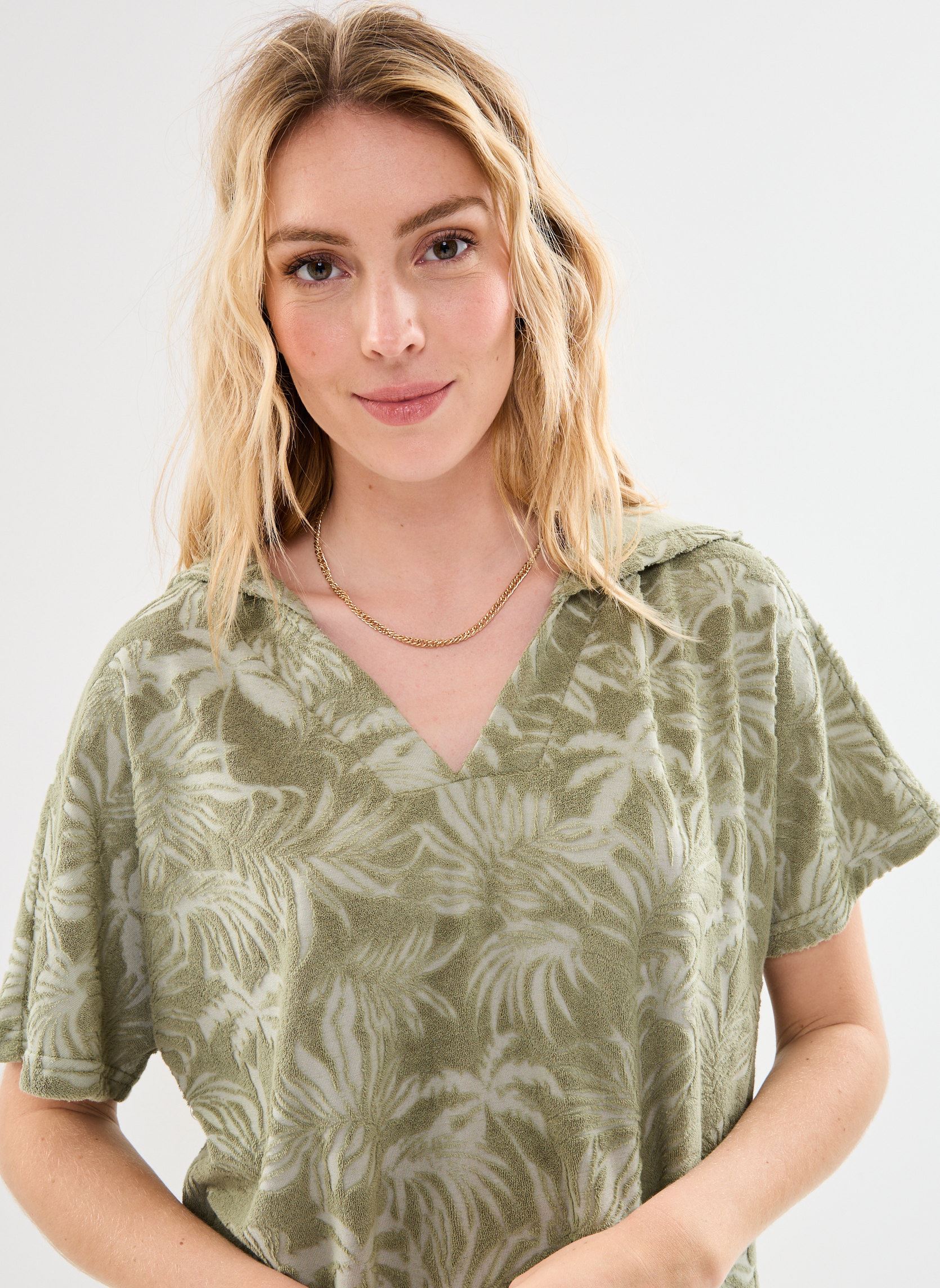 COOZO Dames Set van 5 Effen Vrouwelijke T-Shirts met Korte Mouwen - Azalea/Heliconia/Lichtblauw/Paars/Rood - L