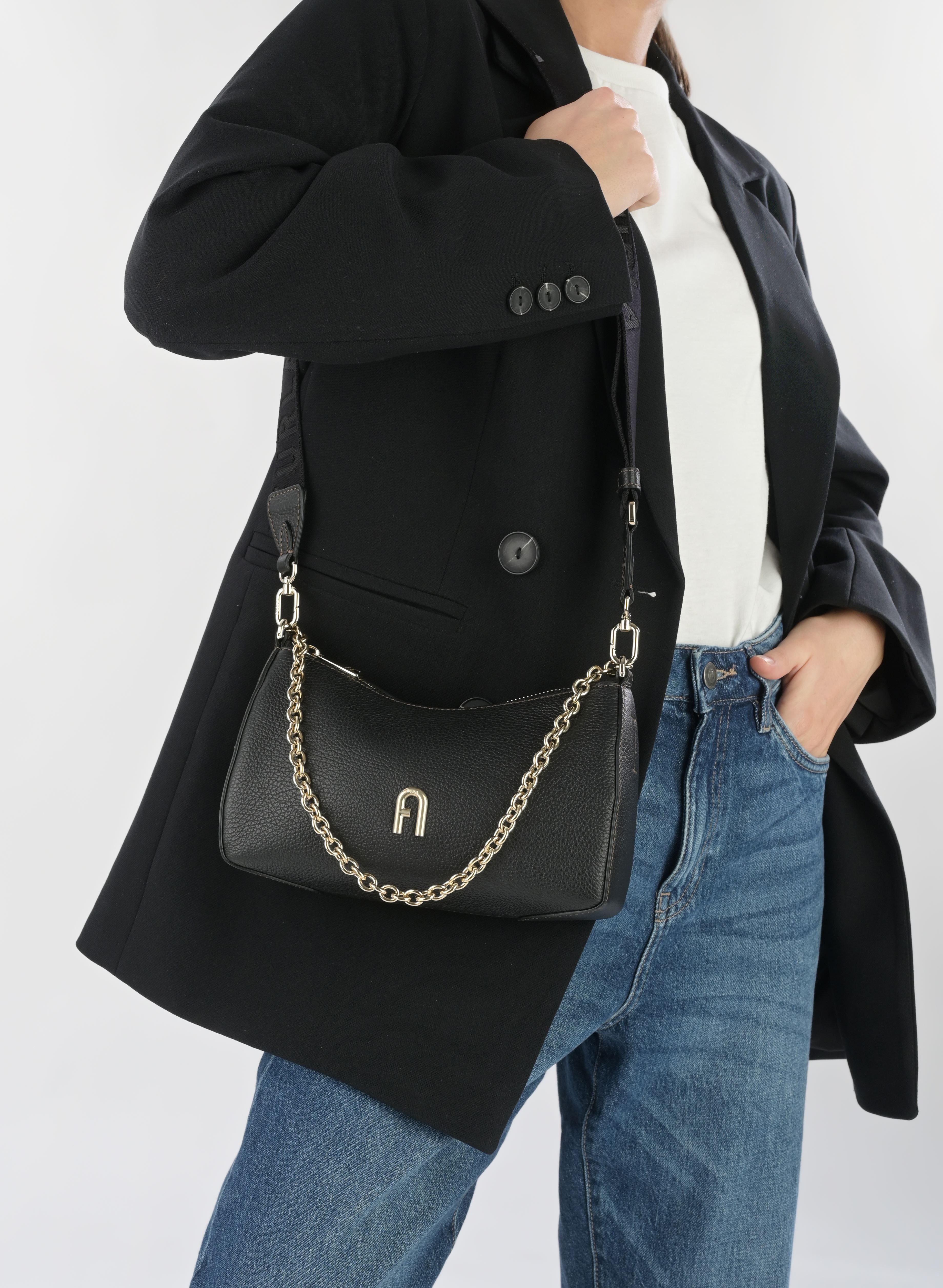 Schoudertassen Furla Primula Mini C.Body Double Strap dames zwart Furla Schoudertassen Furla Primula Mini C.Body Double Strap dames zwart NERO