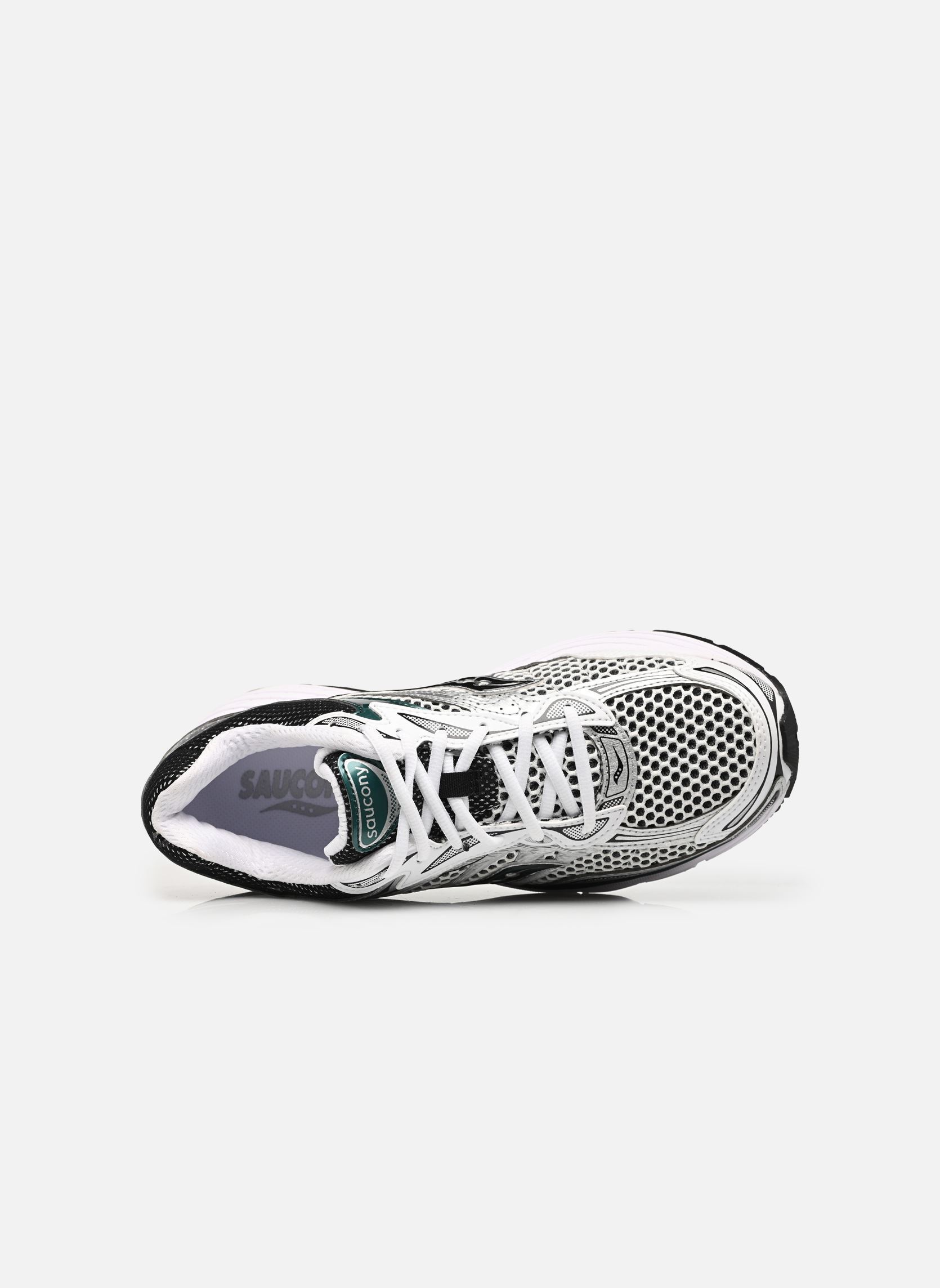 Lage sneakers Progrid Omni 9 M heren zilver Saucony Lage sneakers Progrid Omni 9 M heren zilver WHITE/PINE GREEN