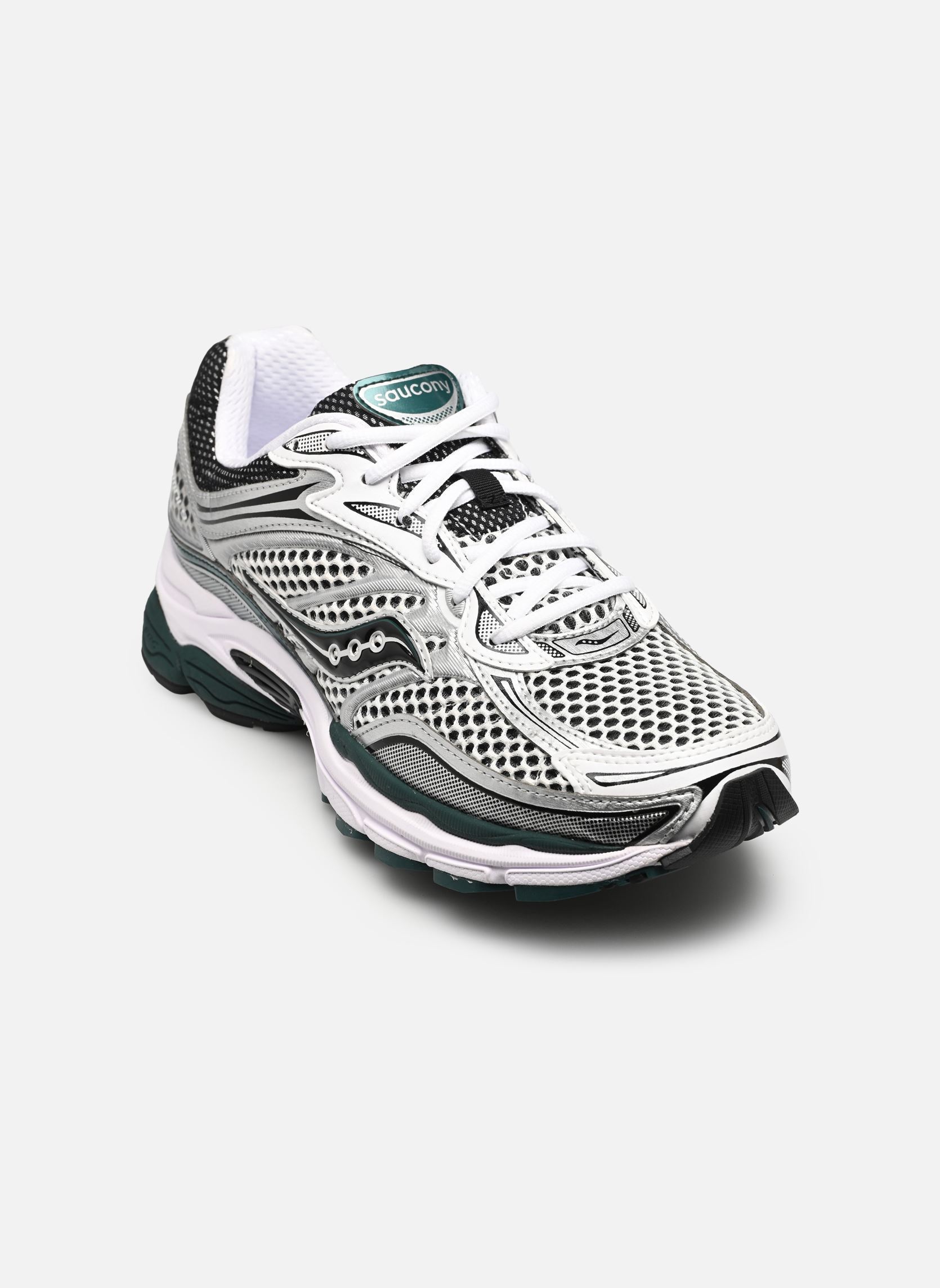 Lage sneakers Progrid Omni 9 M heren zilver Saucony Lage sneakers Progrid Omni 9 M heren zilver WHITE/PINE GREEN
