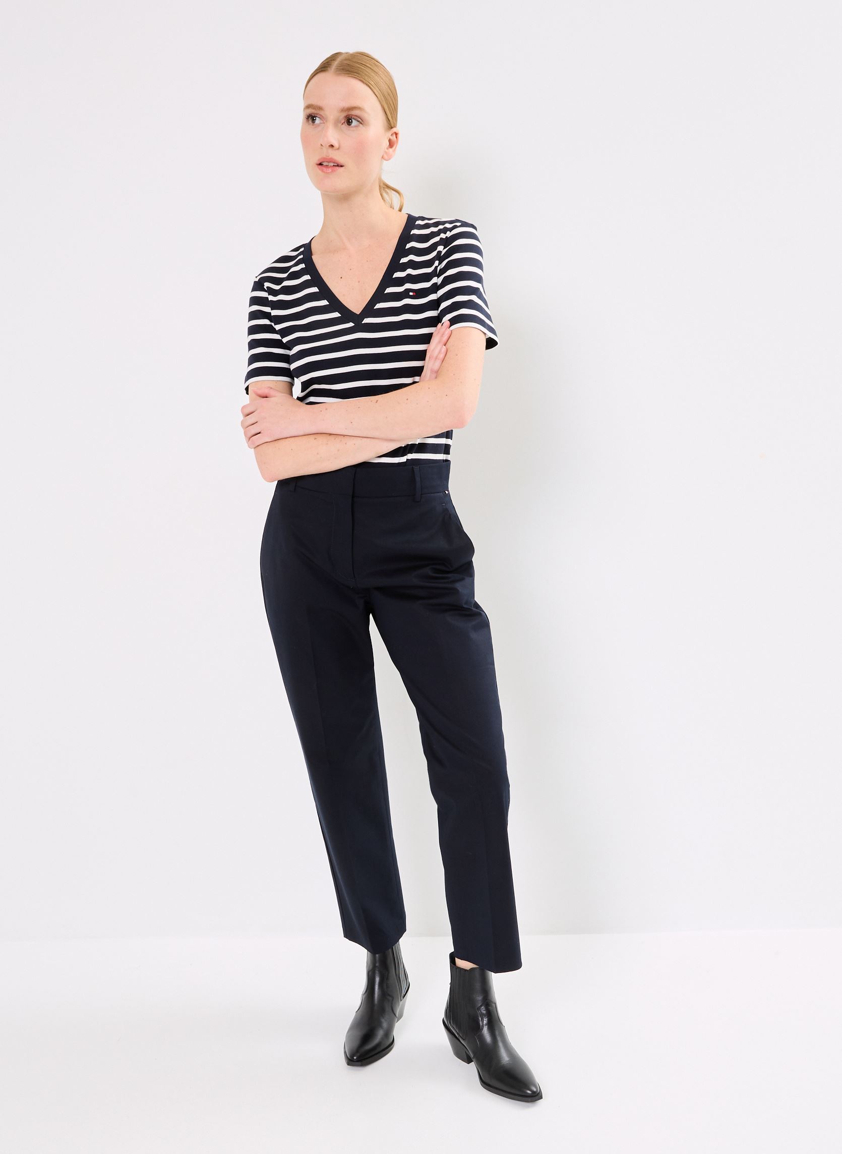 Pantalons chinos Slim Straight Co Chi femme bleu Tommy Hilfiger Pantalons chinos Slim Straight Co Chi femme bleu DESERT SKY
