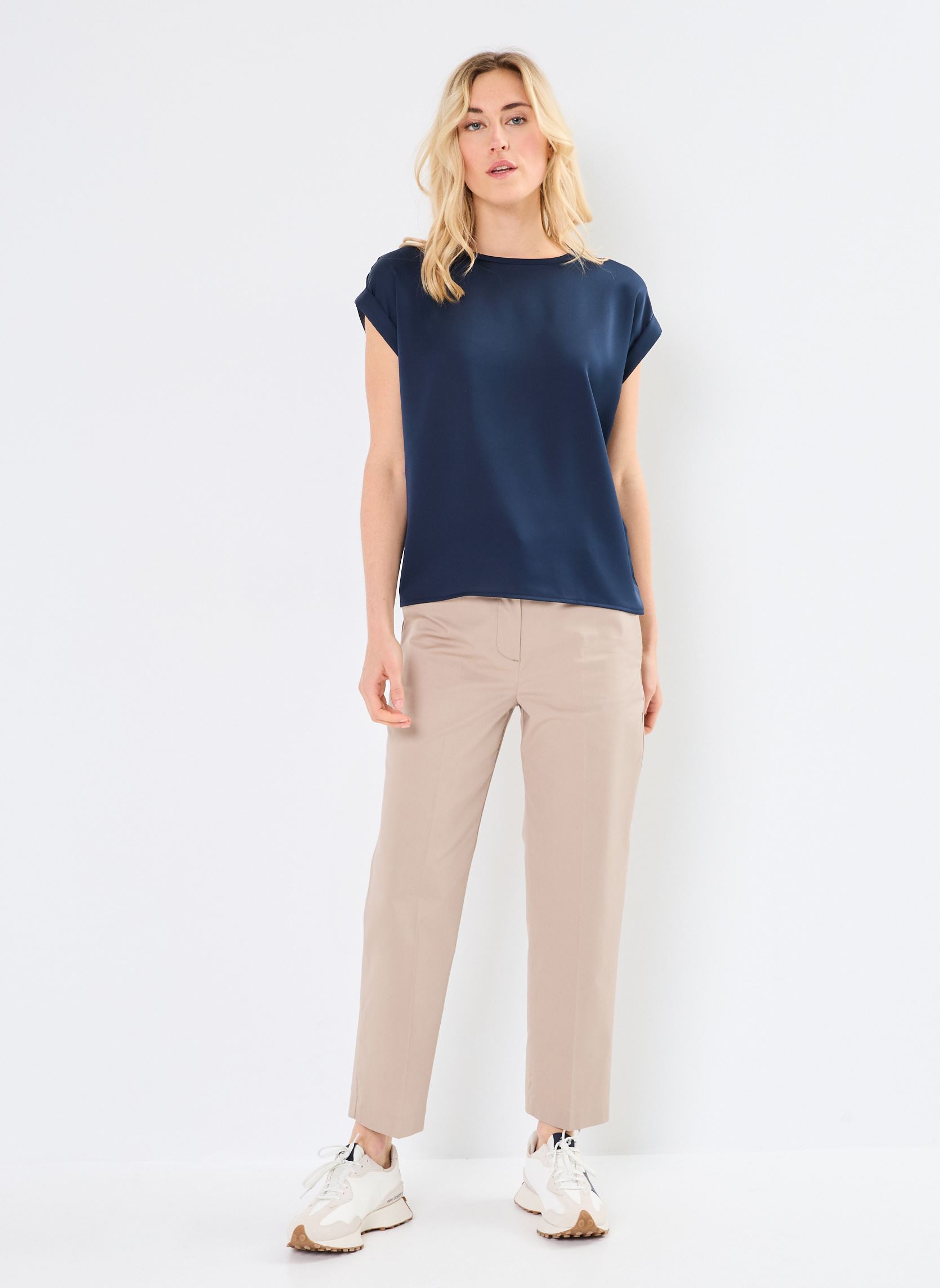 Pantalons chinos Slim Straight Co Chi femme beige Tommy Hilfiger Pantalons chinos Slim Straight Co Chi femme beige BEIGE