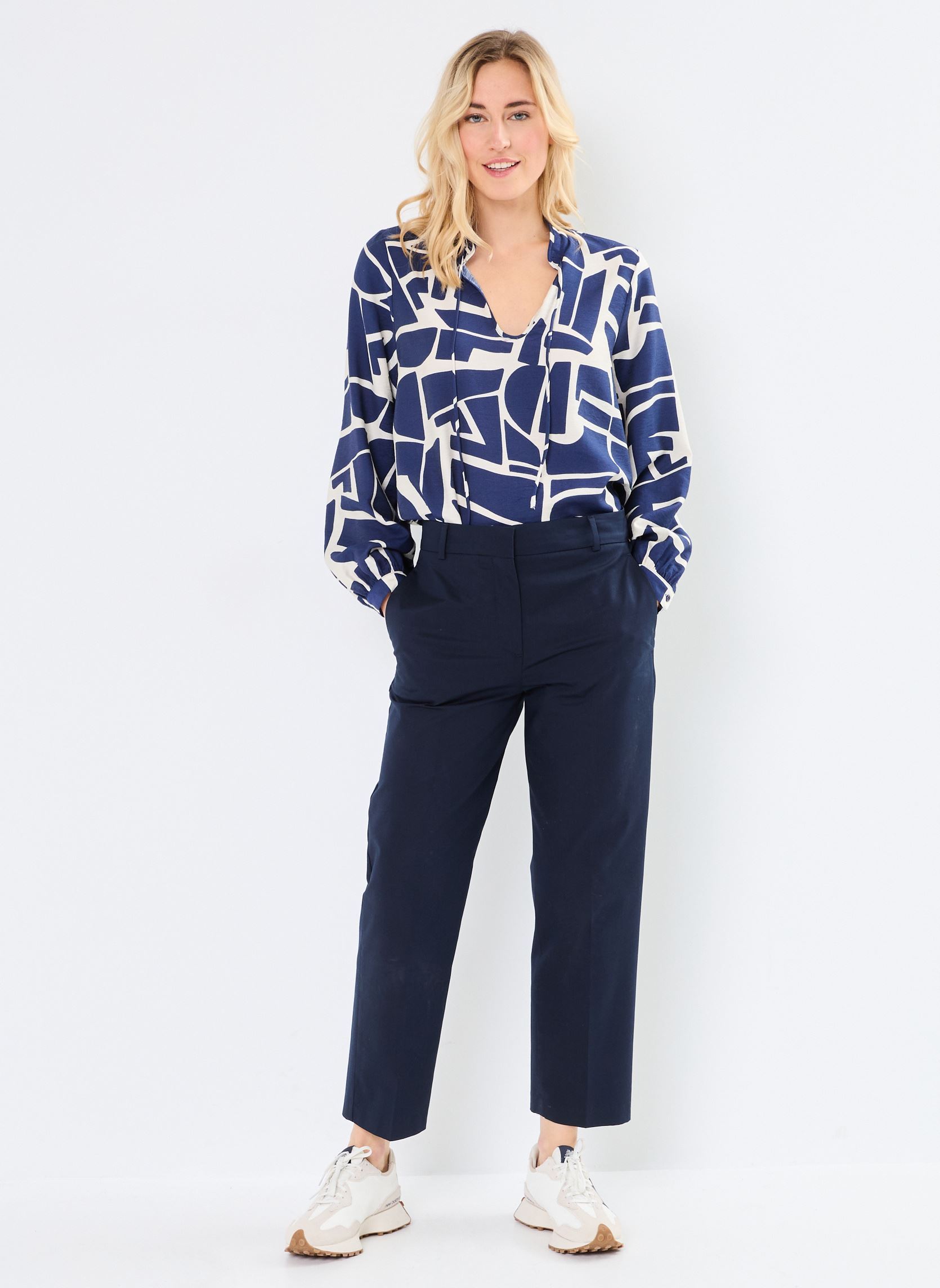 Pantalons chinos Slim Straight Co Chi femme bleu Tommy Hilfiger Pantalons chinos Slim Straight Co Chi femme bleu DARK NIGHT NAVY