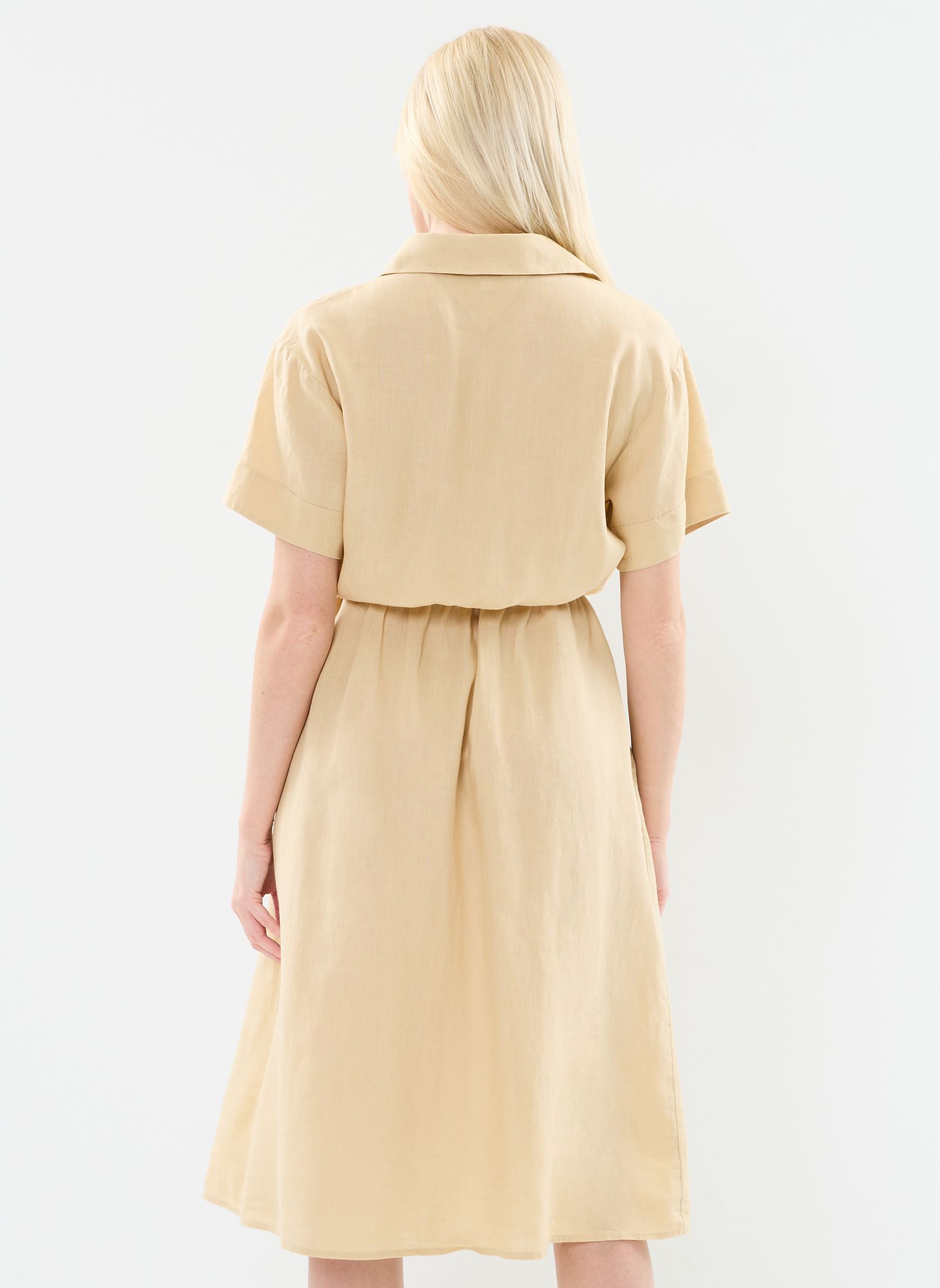 Abiti Linen Ss Midi Shirt WW0WW41911 donna beige Tommy Hilfiger Abiti Linen Ss Midi Shirt WW0WW41911 donna beige HARVEST WHEAT