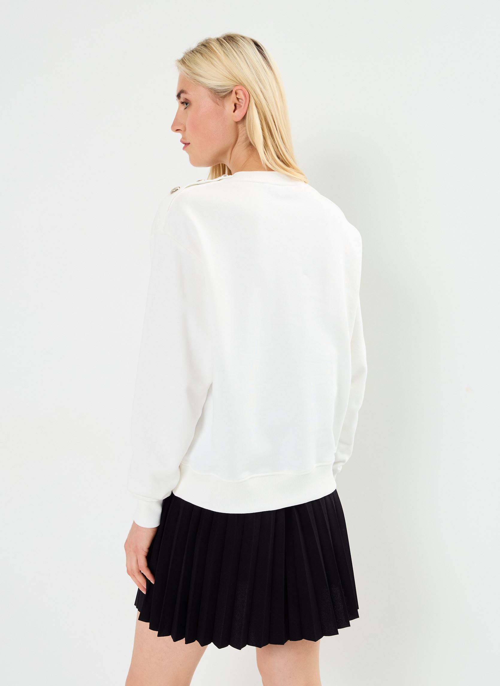 Sweatshirts Reg Gold Button Swea WW0WW41235 femme blanc Tommy Hilfiger Sweatshirts Reg Gold Button Swea WW0WW41235 femme blanc ECRU