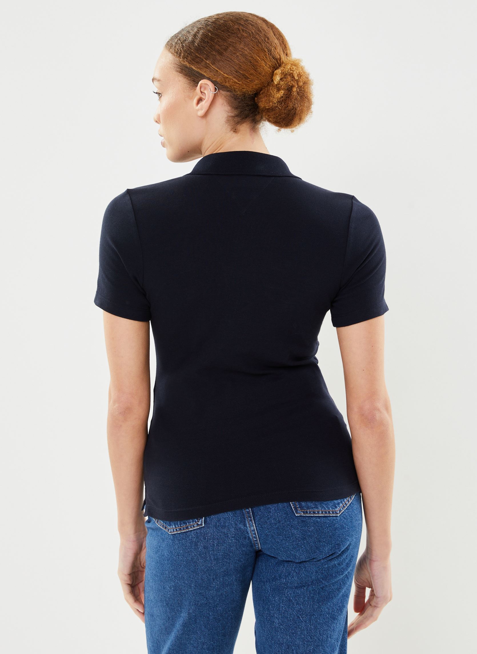 Polos manches courtes 1985 Slim Pique Polo WW0WW42047 femme bleu Tommy Hilfiger Polos manches courtes 1985 Slim Pique Polo WW0WW42047 femme bleu DESERT SKY