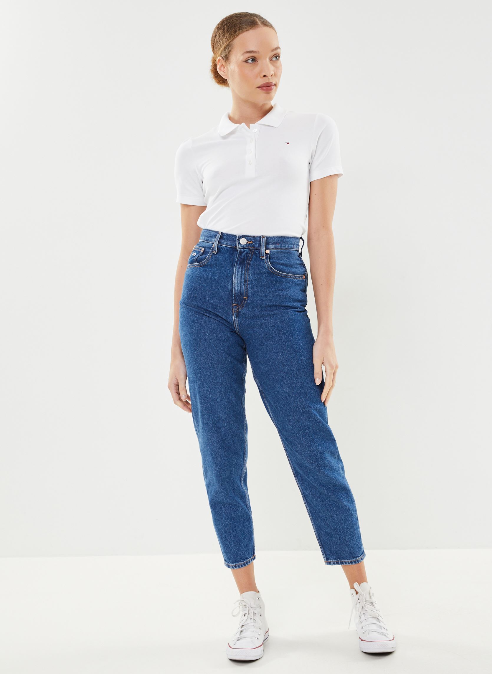 Polos manches courtes 1985 Slim Pique Polo WW0WW42047 femme blanc Tommy Hilfiger Polos manches courtes 1985 Slim Pique Polo WW0WW42047 femme blanc TH OPTIC WHITE