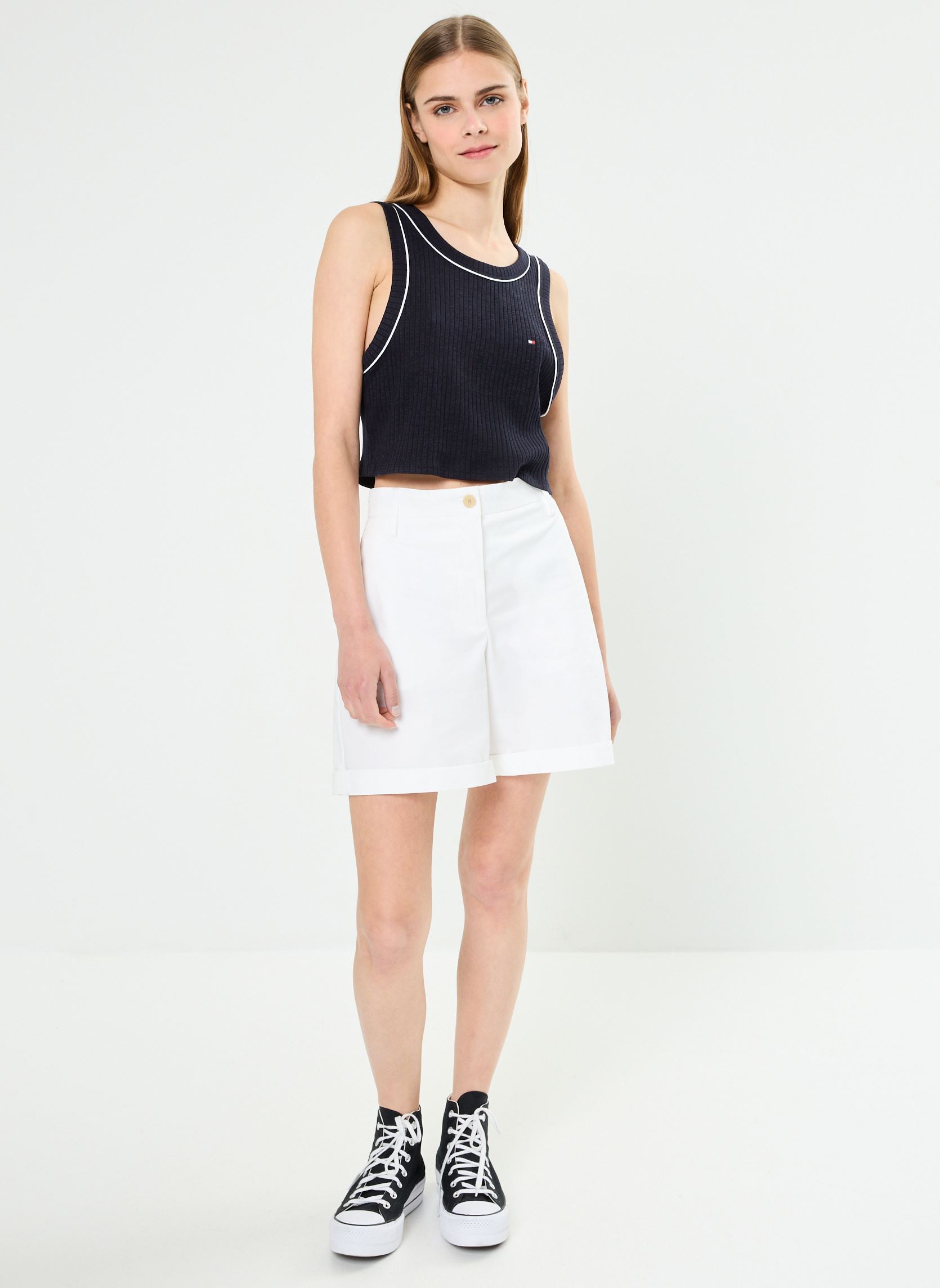 Débardeurs Tank Top UW0UW05232 femme bleu Tommy Hilfiger Débardeurs Tank Top UW0UW05232 femme bleu DESERT SKY