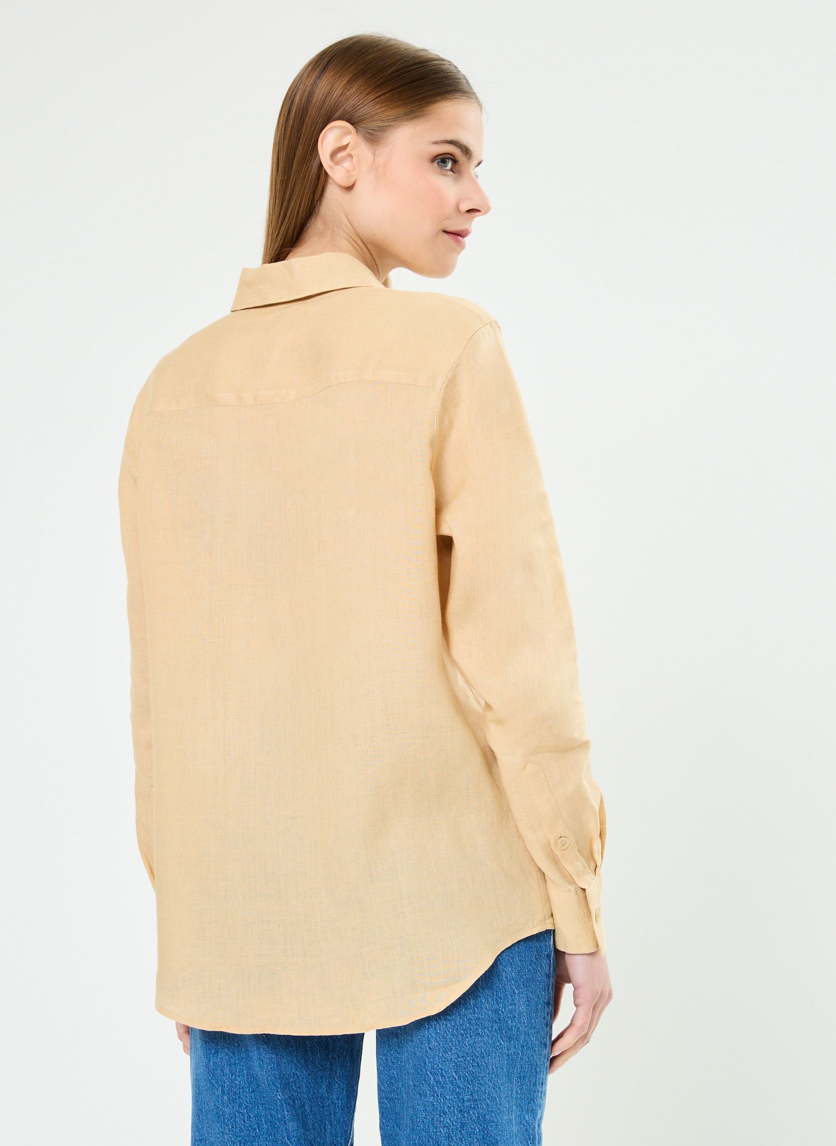 Camicie a maniche lunghe Linen Relaxed Shirt WW0WW42037 donna beige Tommy Hilfiger Camicie a maniche lunghe Linen Relaxed Shirt WW0WW42037 donna beige HARVEST WHEAT